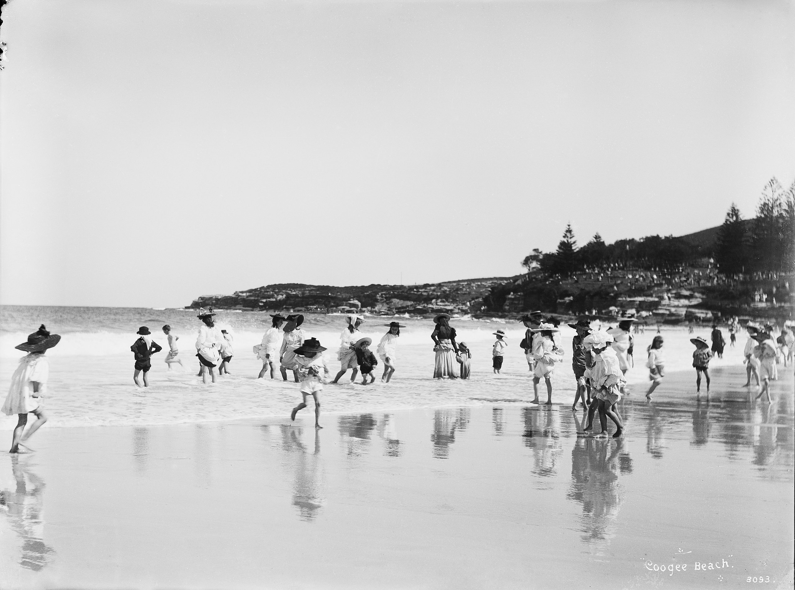 Glass plate negative of Coogee Beach by Kerry & Co