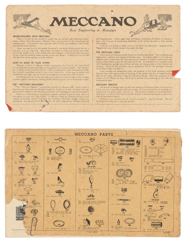 LOT ANCIENNES NOTICES MECCANO - MOTEURS