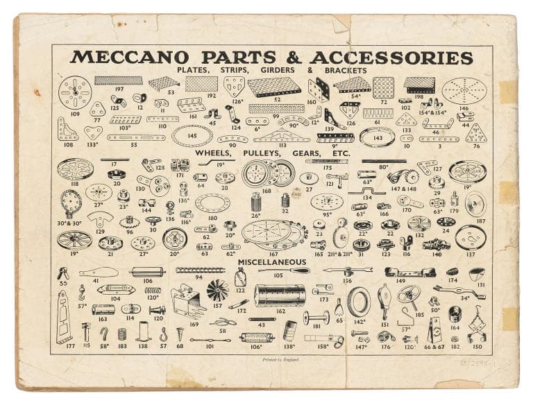 Meccano - lot important de pièces et de coffrets vides, dans l'état