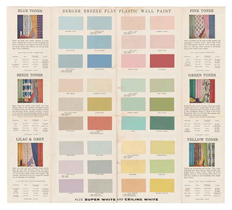 Wall paint on sale colour chart