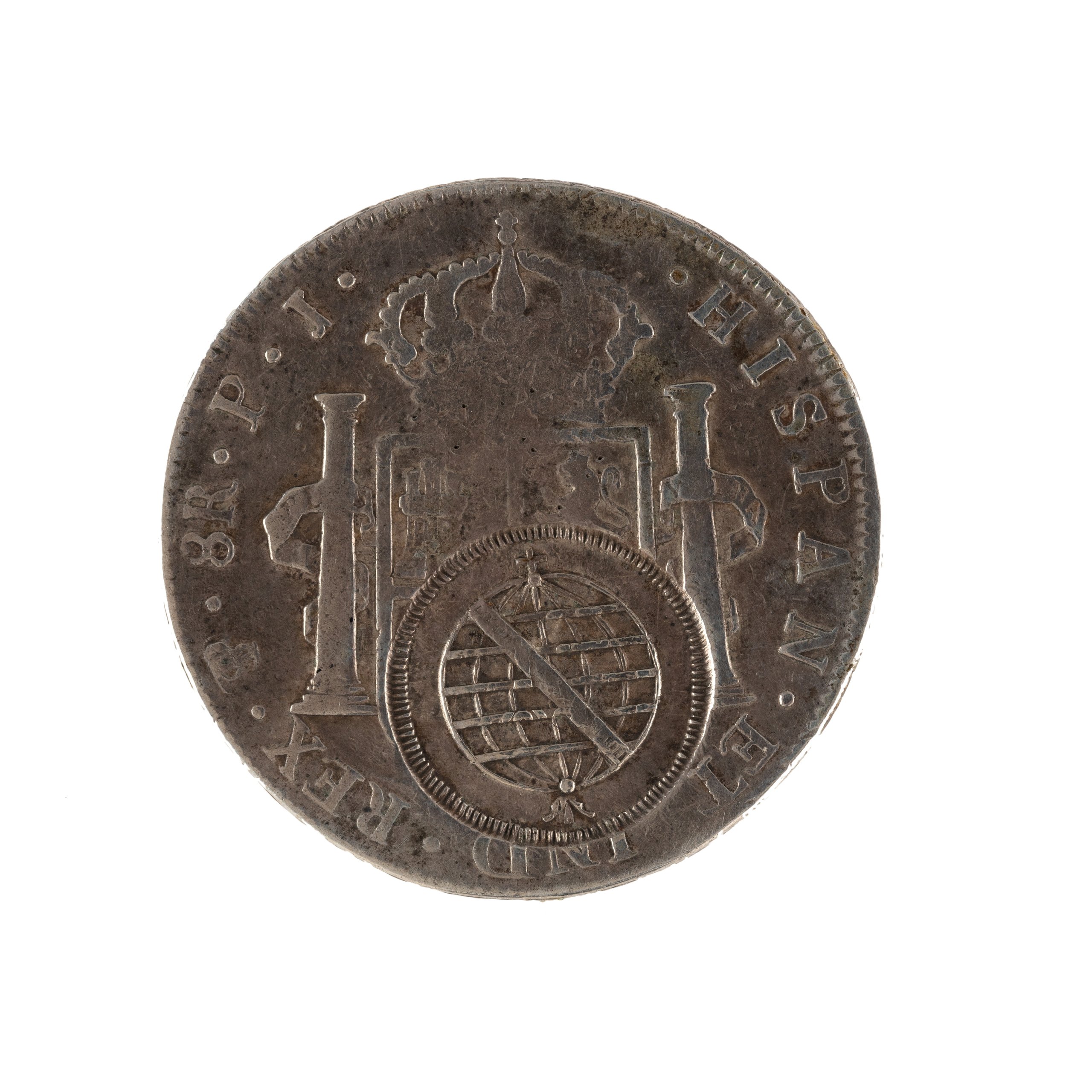 Overstamped Brazilian Nine Hundred Sixty Reis coin