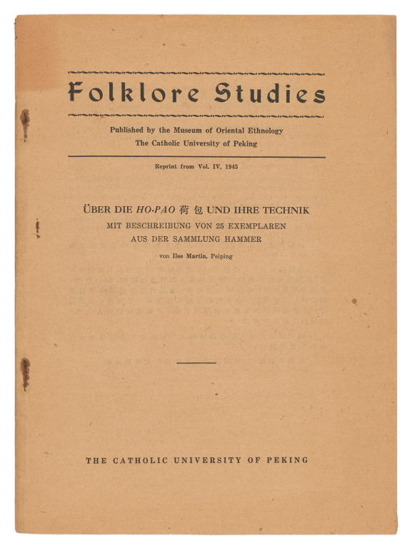 'Folkore Studies' booklet by von Ilse Martin