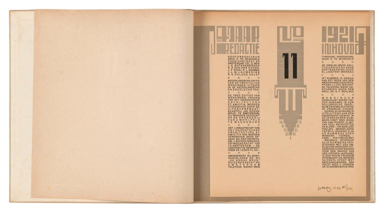 'Wendingen' journal Issue No. 11 from 1921