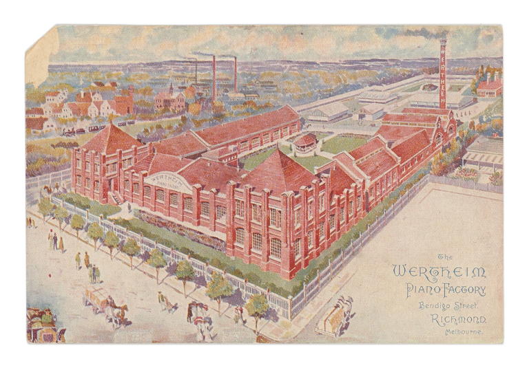 Postcard of Wertheim Piano Factory