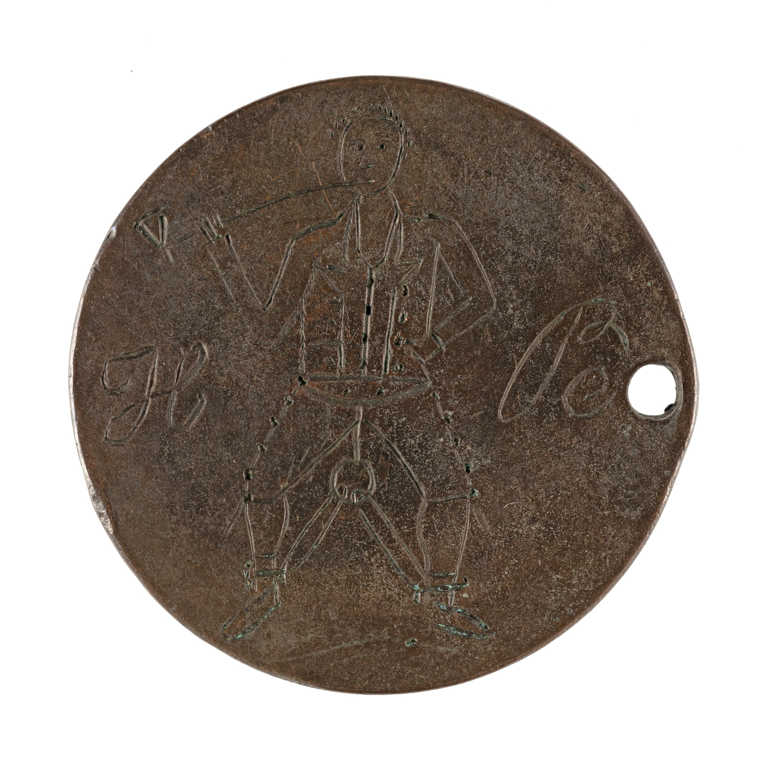 Convict love token engraved on cartwheel penny