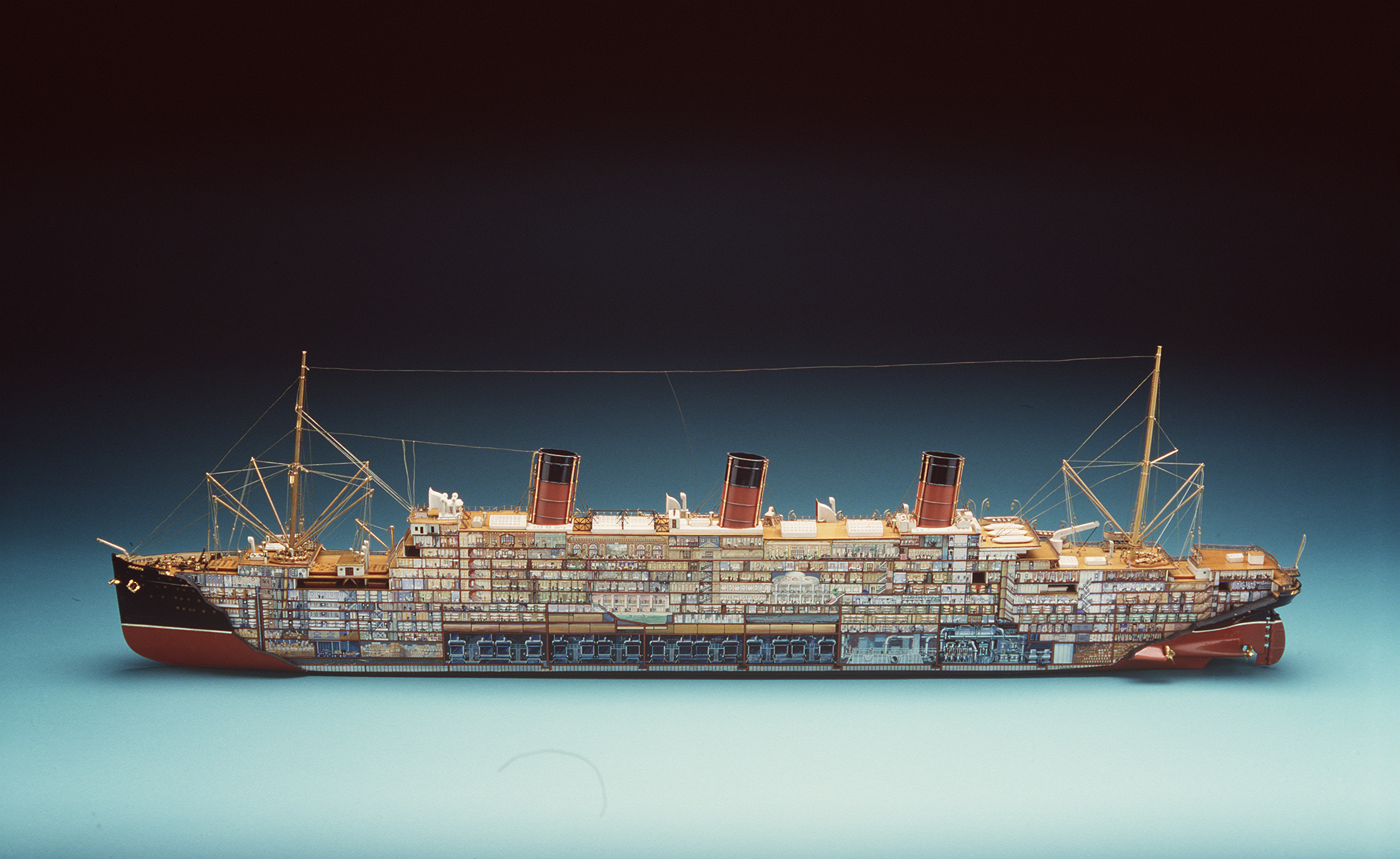 'RMS Berengaria' sectioned ship model