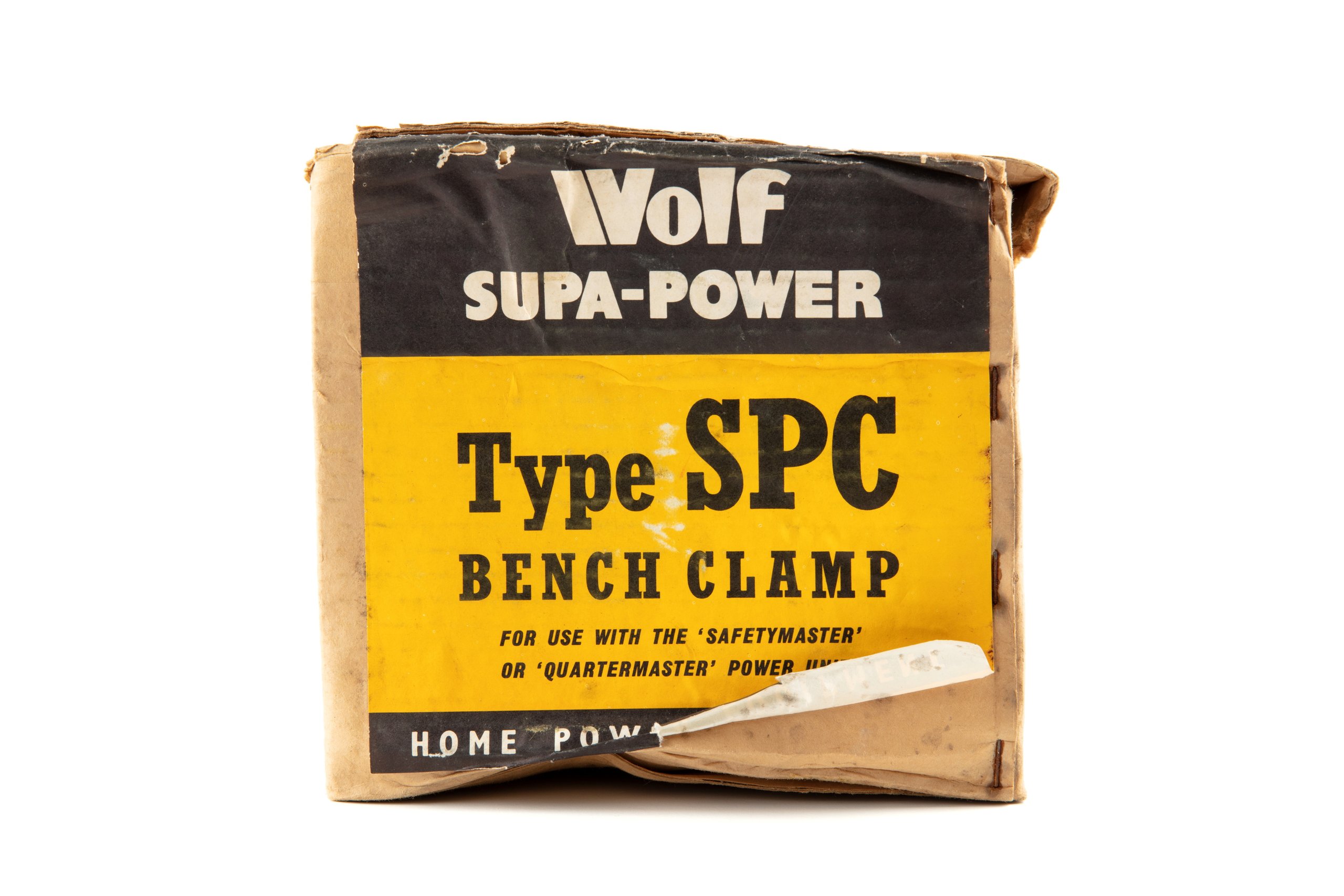 'Supa-Power' bench clamp and packaging