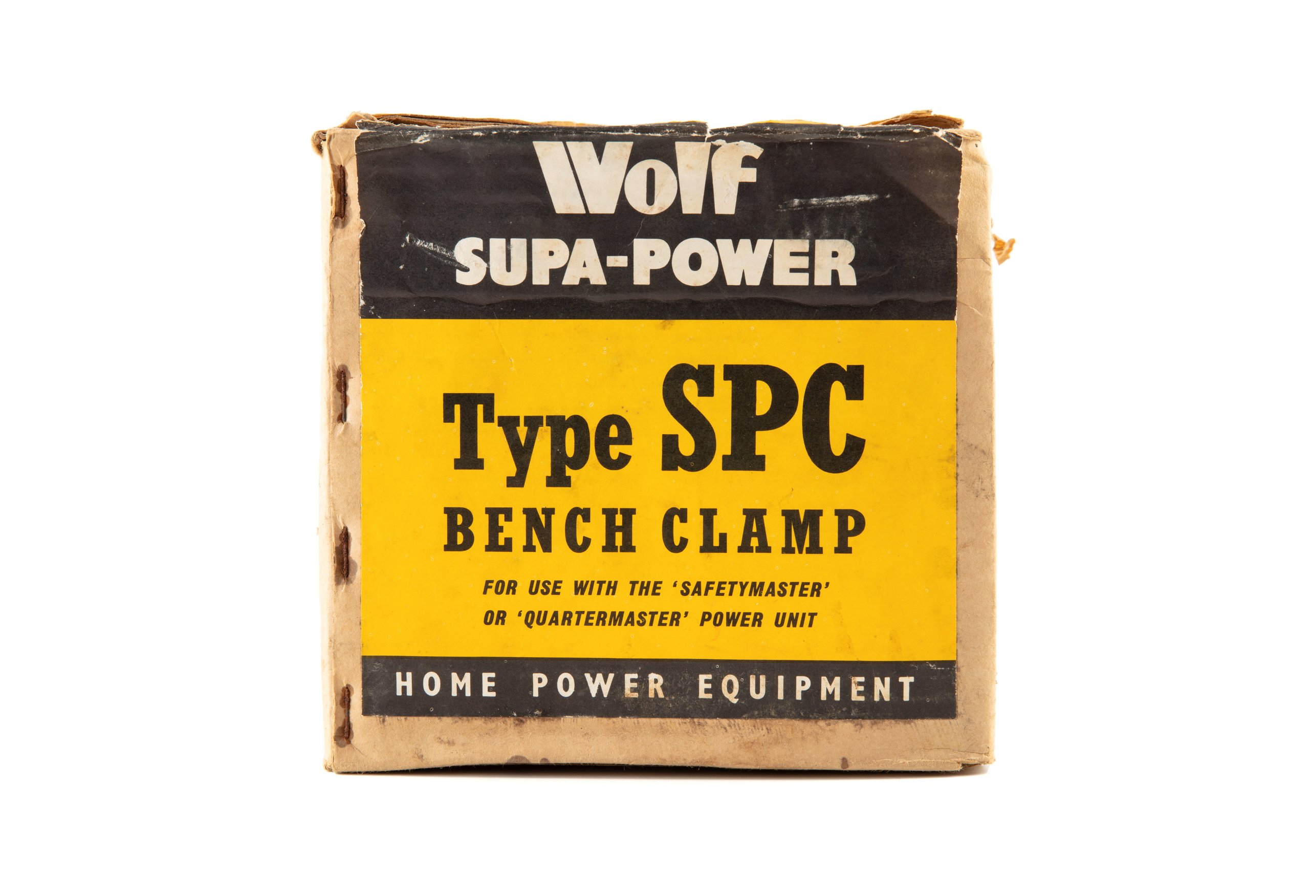 'Supa-Power' bench clamp and packaging