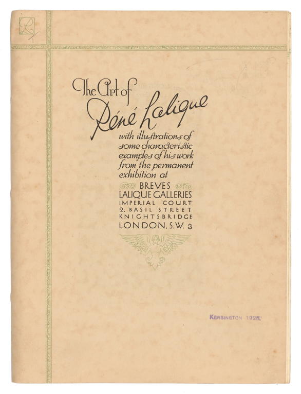 Catalogues and ephemera from the Breves Lalique Galleries