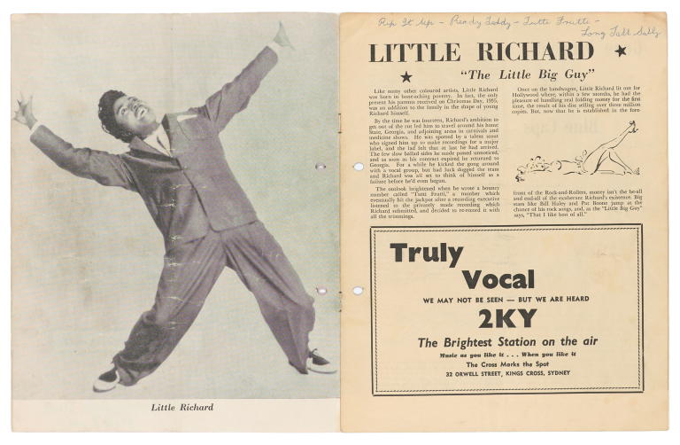 'Lee Gordon Presents the Big Show Rock 'n' Roll with Little Richard' concert program