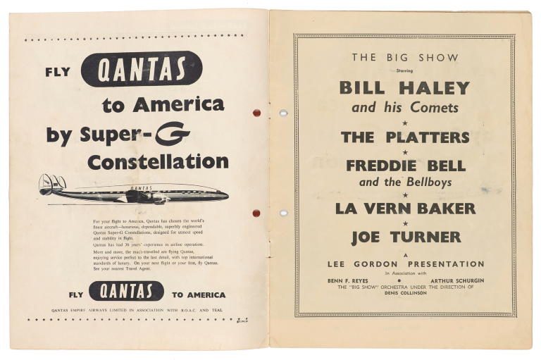 'Lee Gordon presents Bill Haley and his Comets in the 'Big Show'' concert program