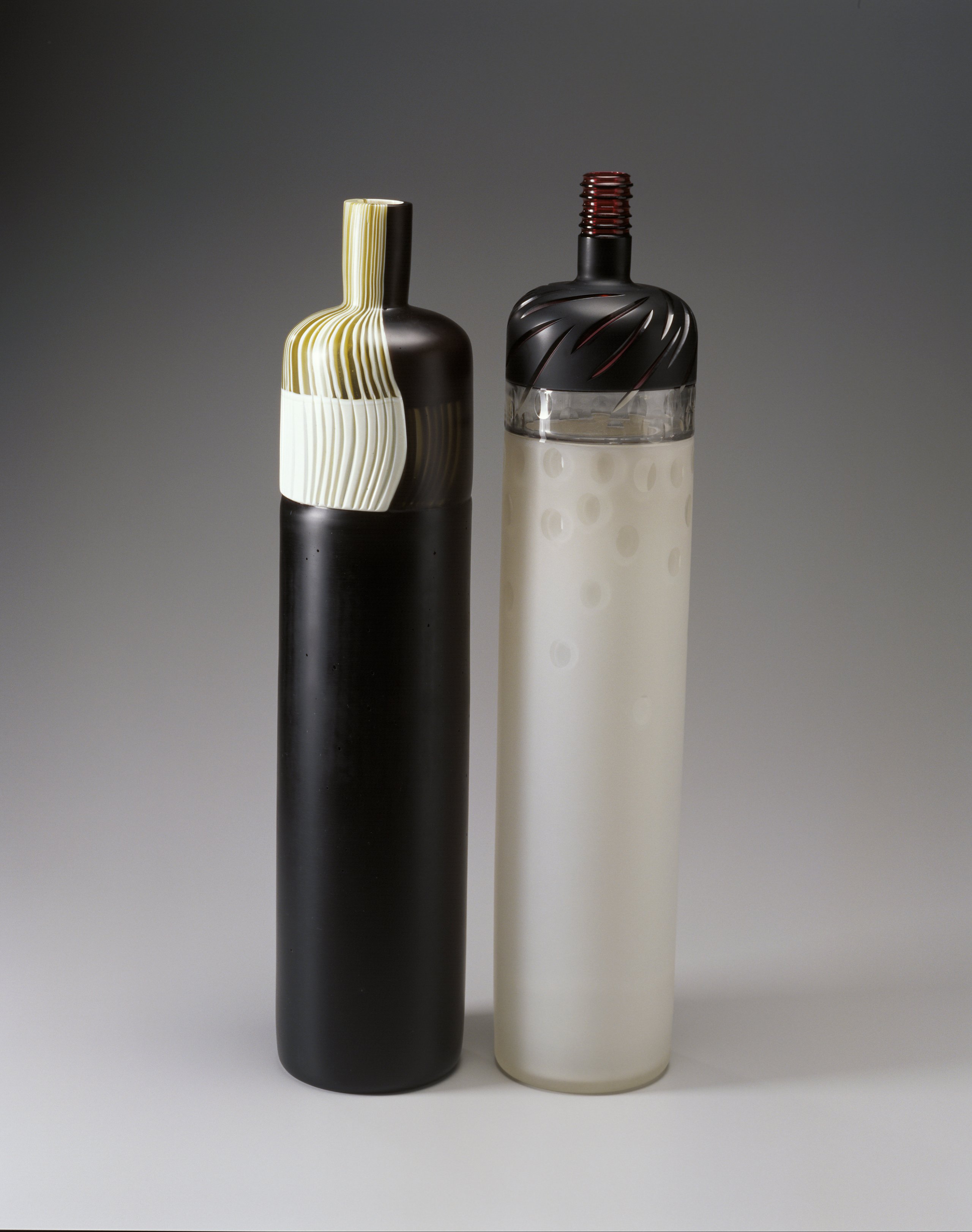 'Black/White/Topaz Sentinel' bottle by Jane Bruce