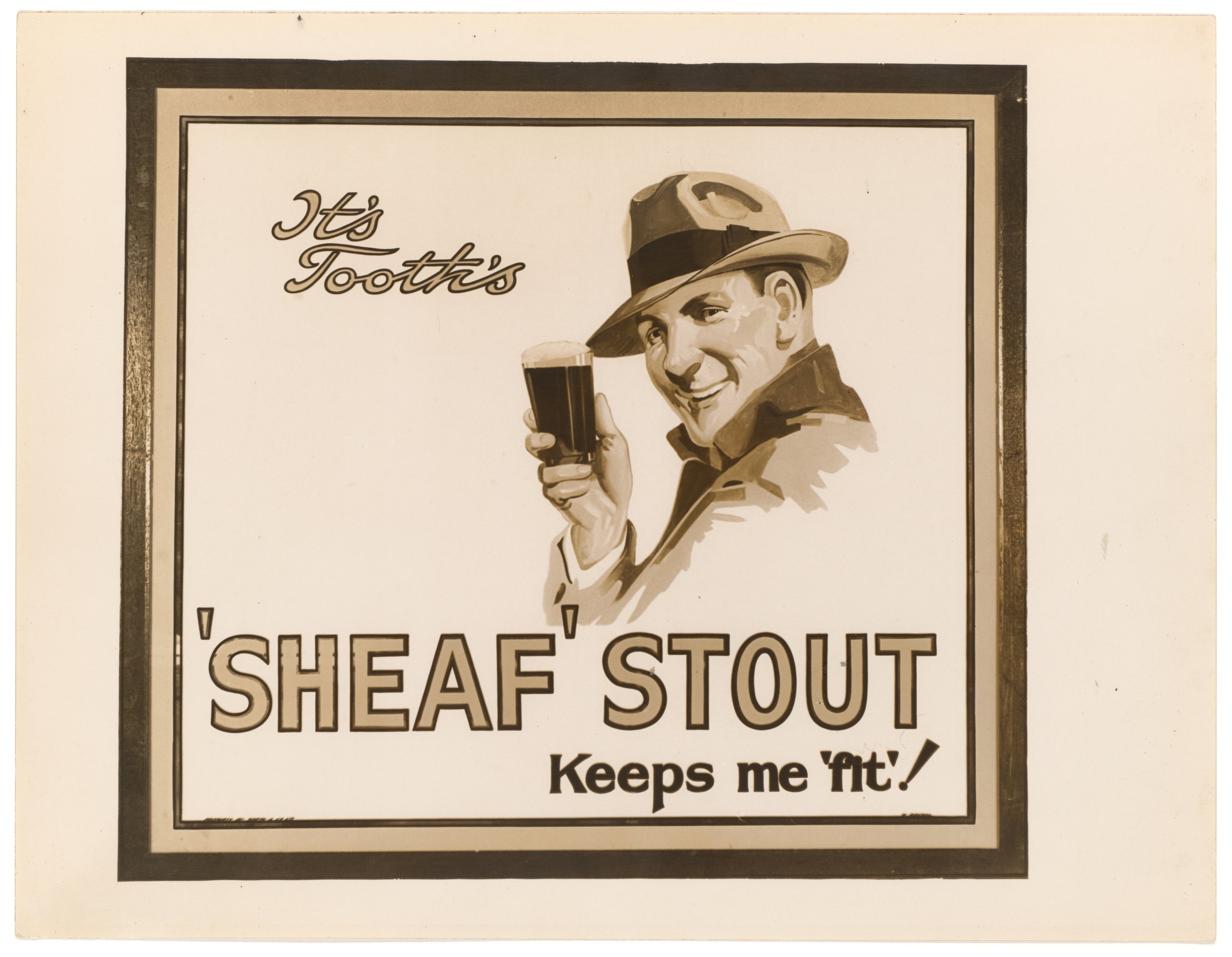 Photograph of advertising poster for Tooth's Sheaf Stout