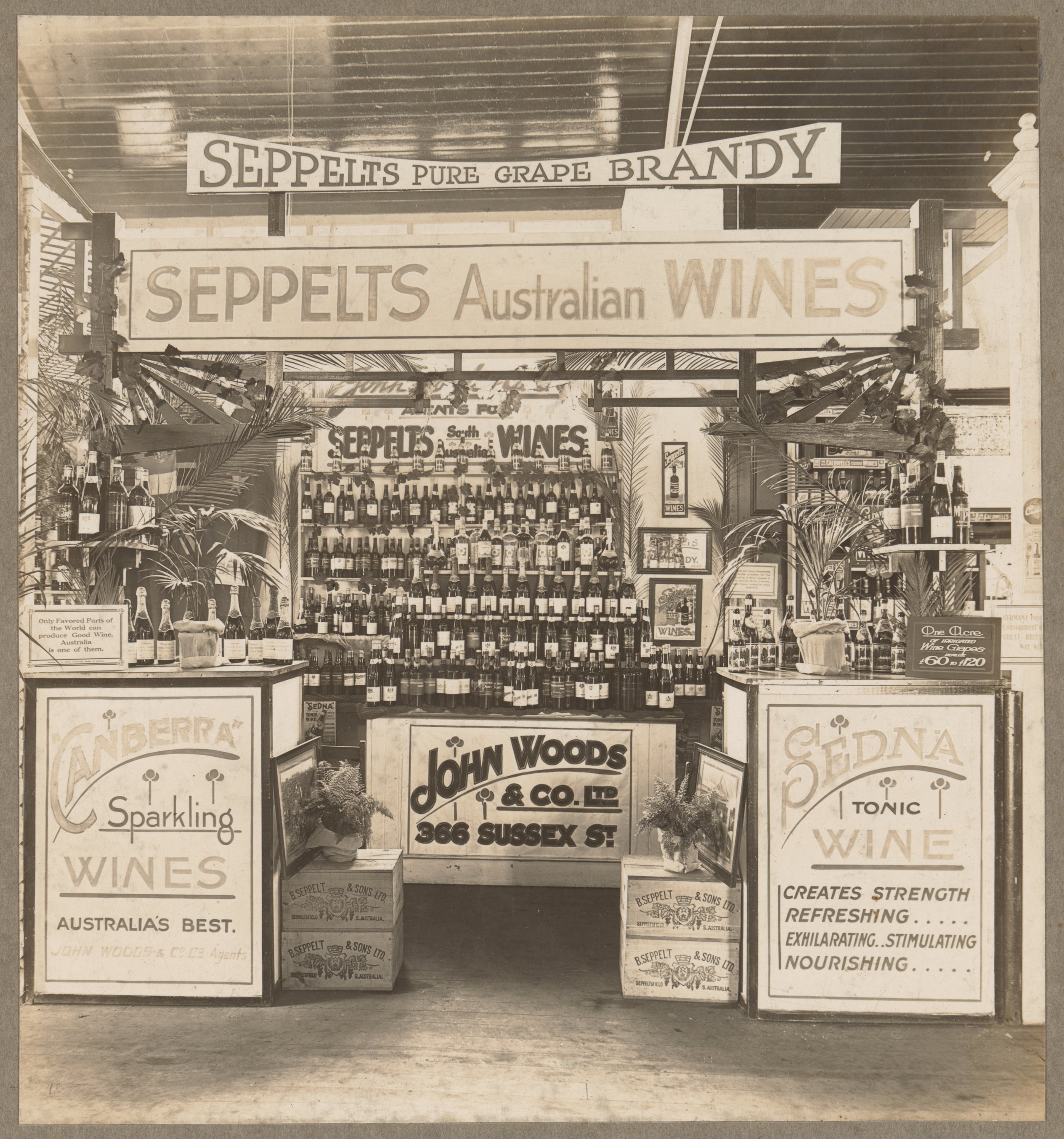 Photograph of promotional exhibit for The House of Seppelt at Sydney Royal Easter Show