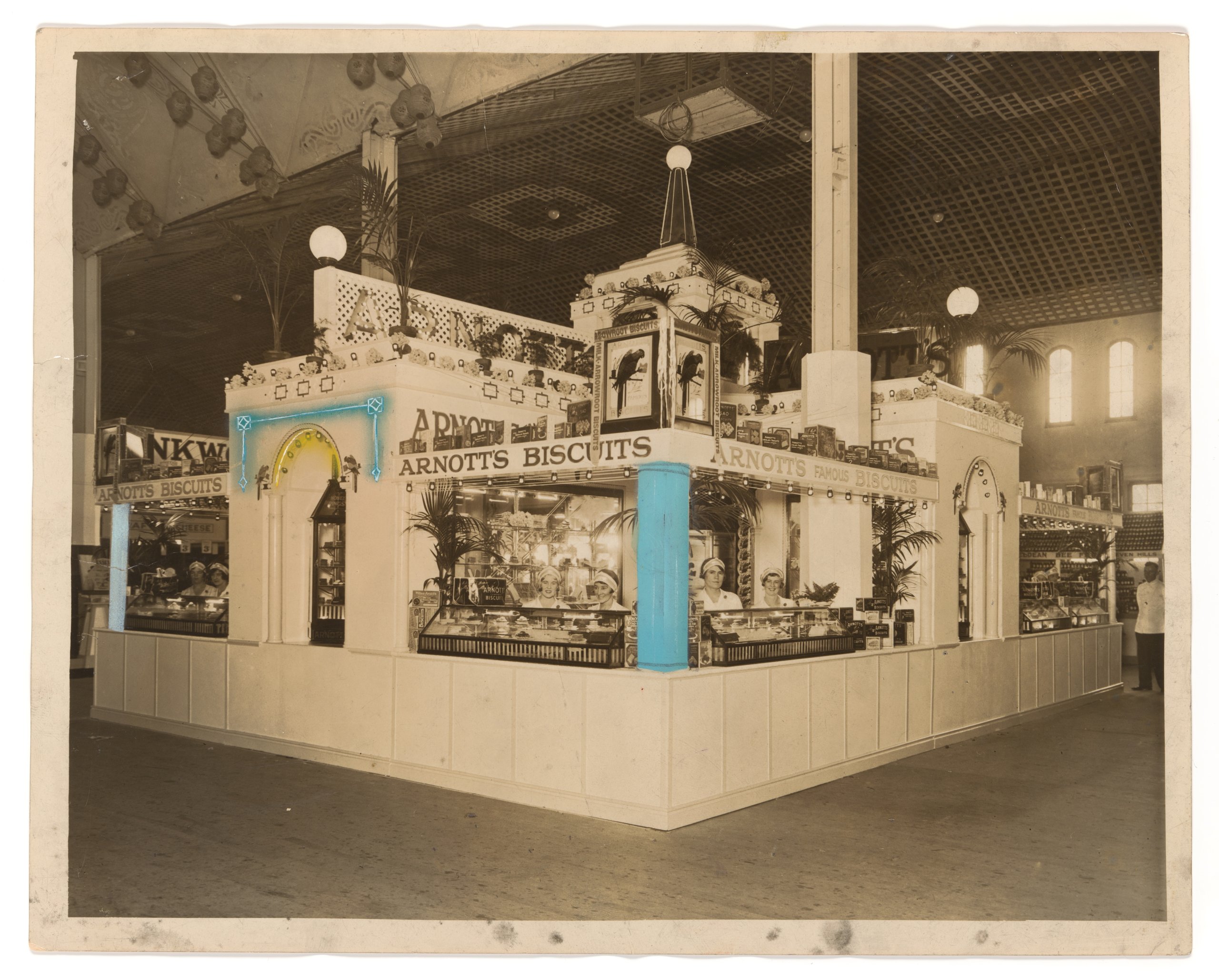 Photograph of promotional exhibit for Arnott's Biscuits designed by Rousel Studios