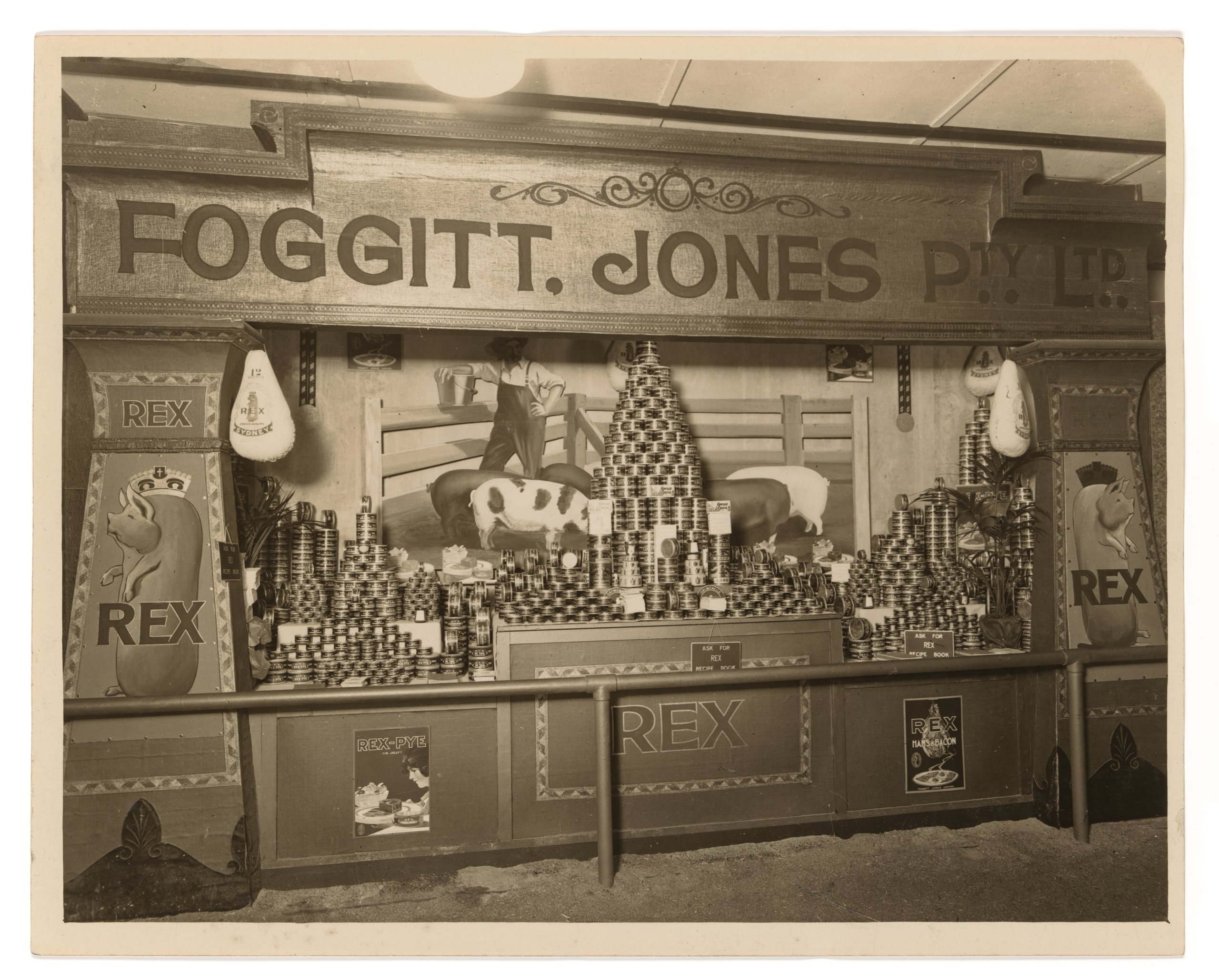 Photograph of promotional exhibit for Foggit Jones Pty Ltd at Sydney Royal Easter Show