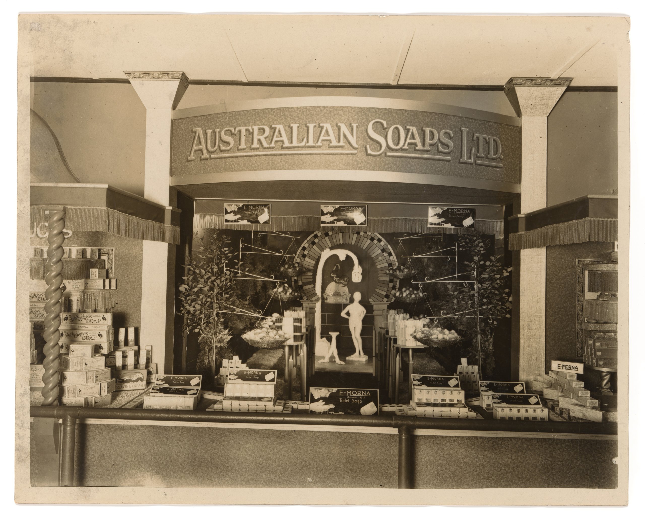 Photograph of promotional exhibit for Australian Soaps Ltd at Sydney Royal Easter Show