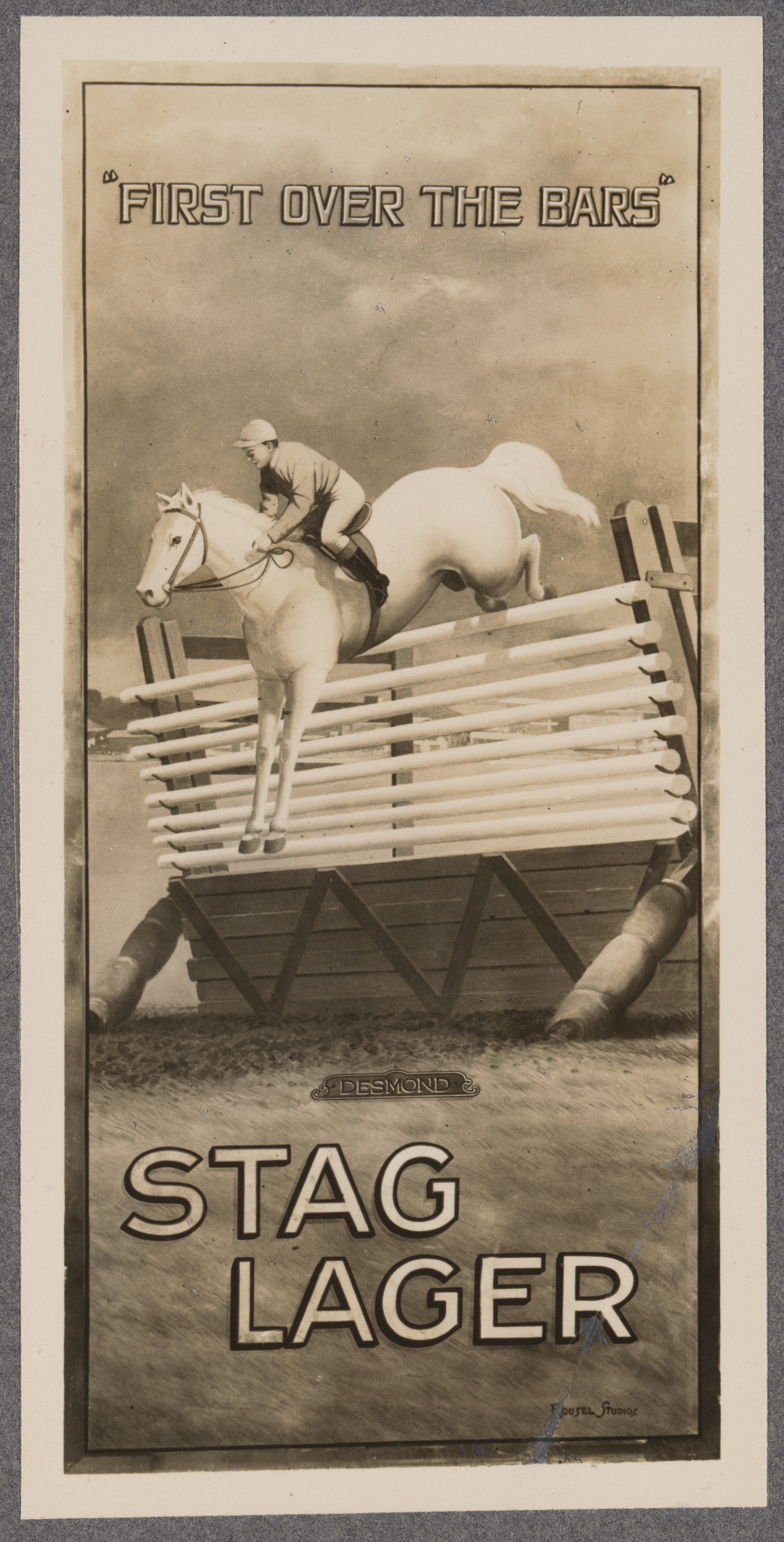 Photograph of glass pub sign for the Balfour Hotel advertising Toohey's Stag Lager