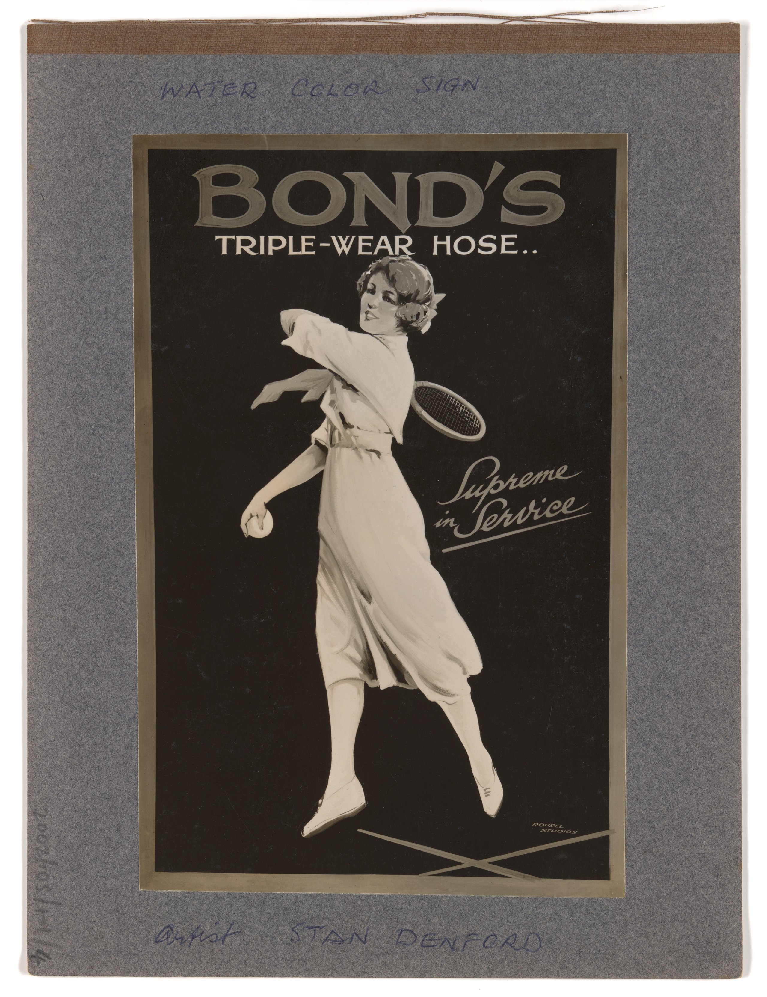 Photograph of advertising sign for Bond's Triple-Wear Hose