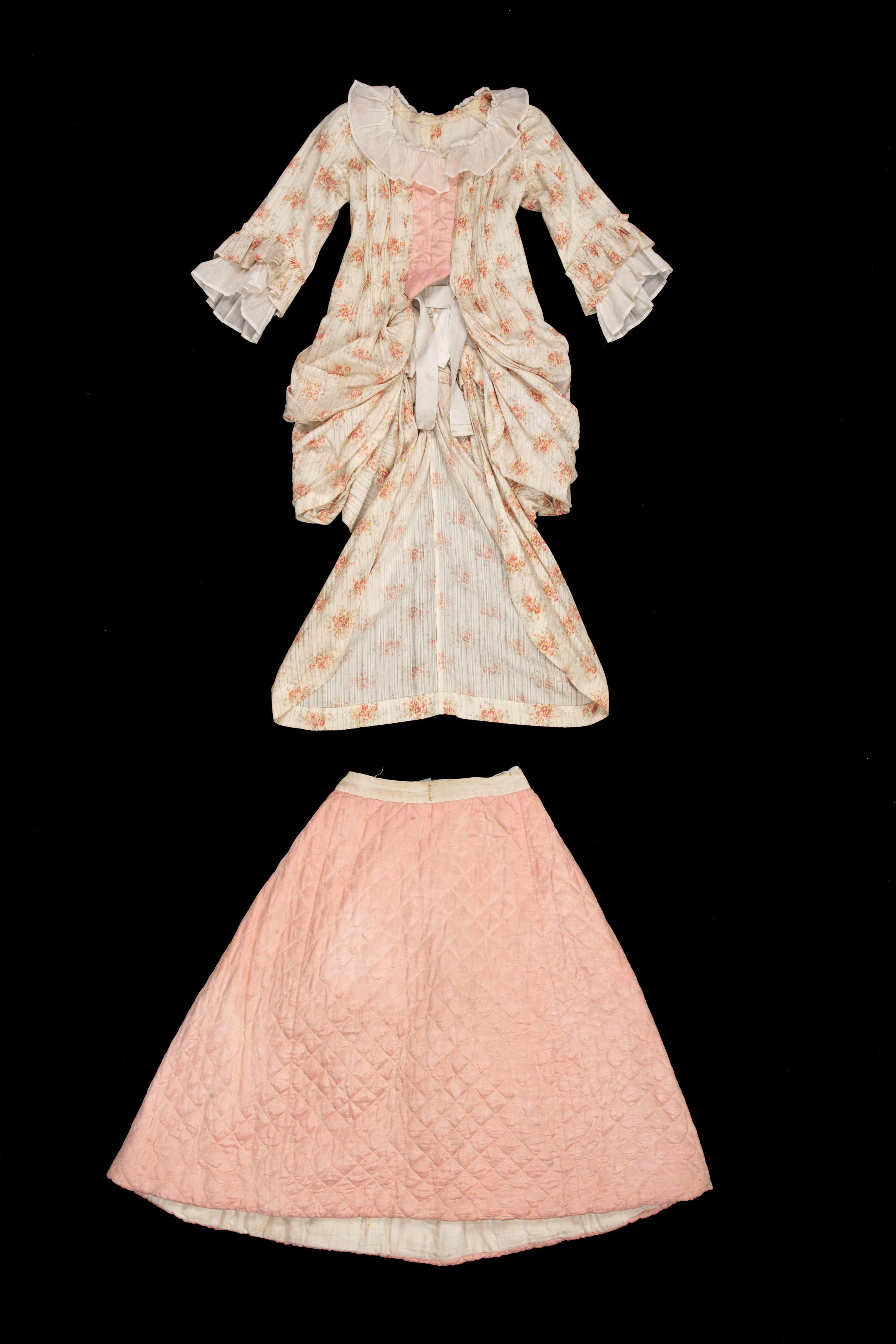 Powerhouse Collection - Girls pannier dress with underskirt, 1865-1875 Powerhouse Collection - Girls pannier dress with underskirt, 1865-1875