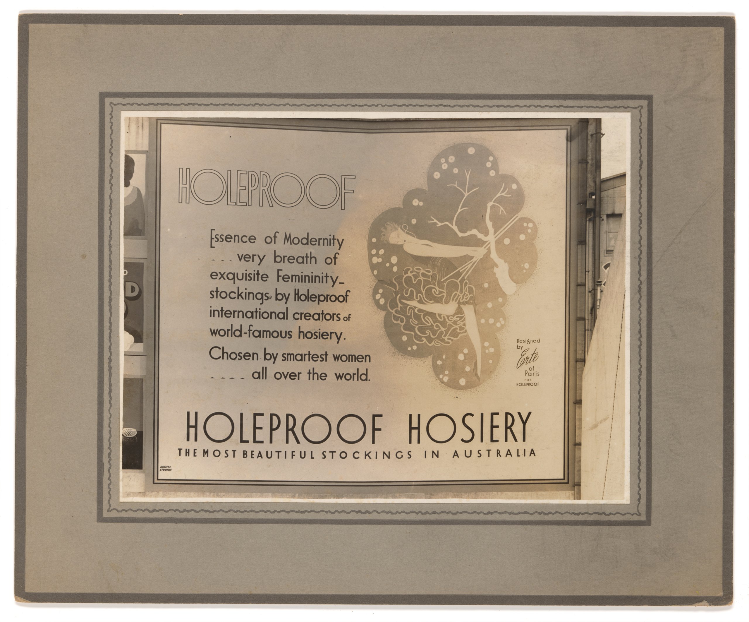 Photograph of advertising billboard for Holeproof Hosiery