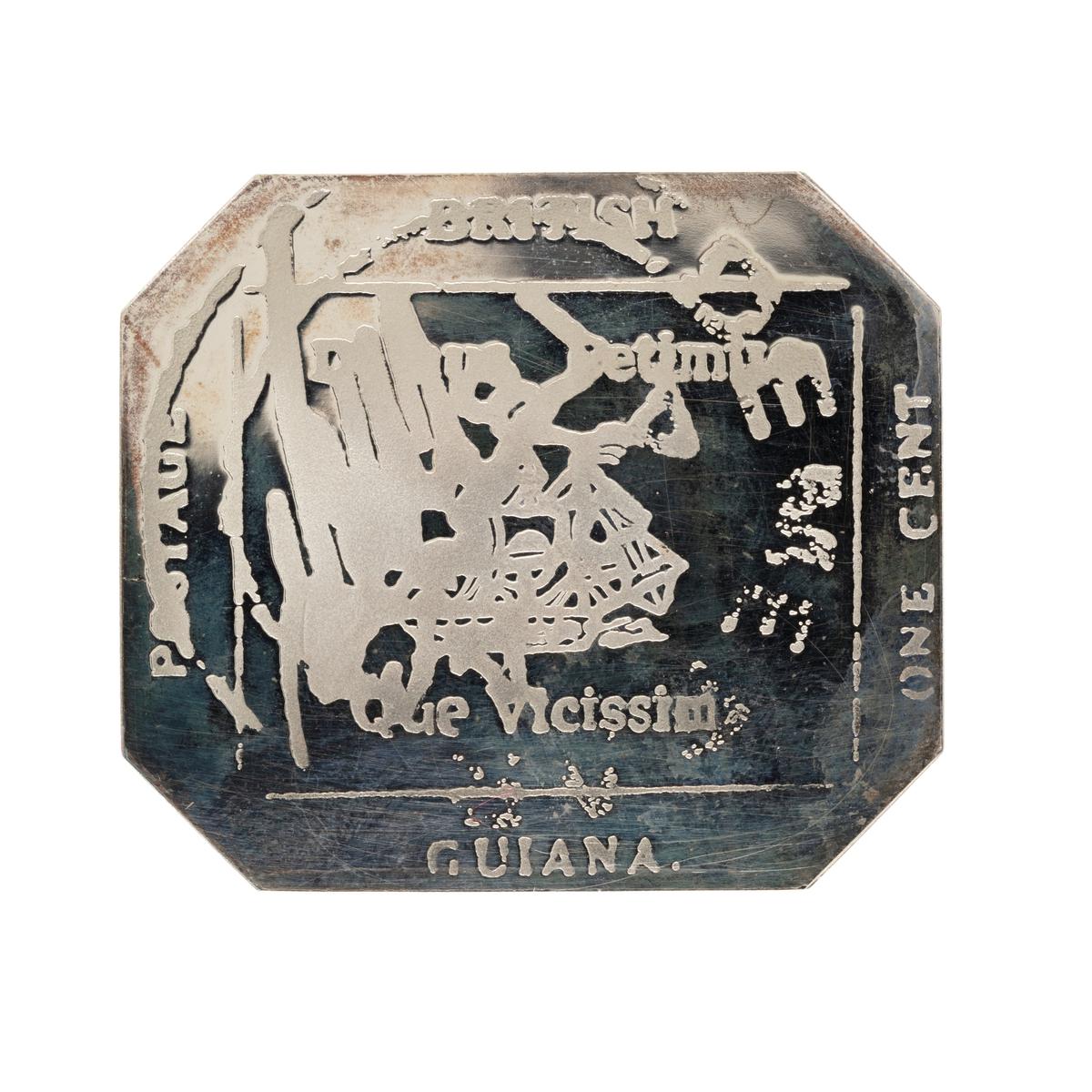 British Guiana One Cent Magenta  The British Guiana One-Cent Black on Magenta | Three