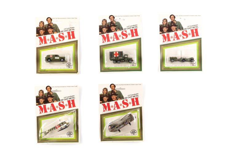 Toy army vehicles from the TV show 'MASH'
