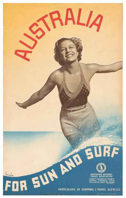 'Australia For Sun and Surf' poster