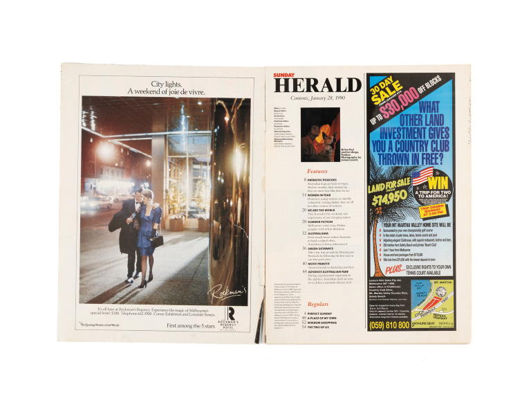 'Sunday Herald' magazine featuring photographs by Bruno Benini, published January 1990