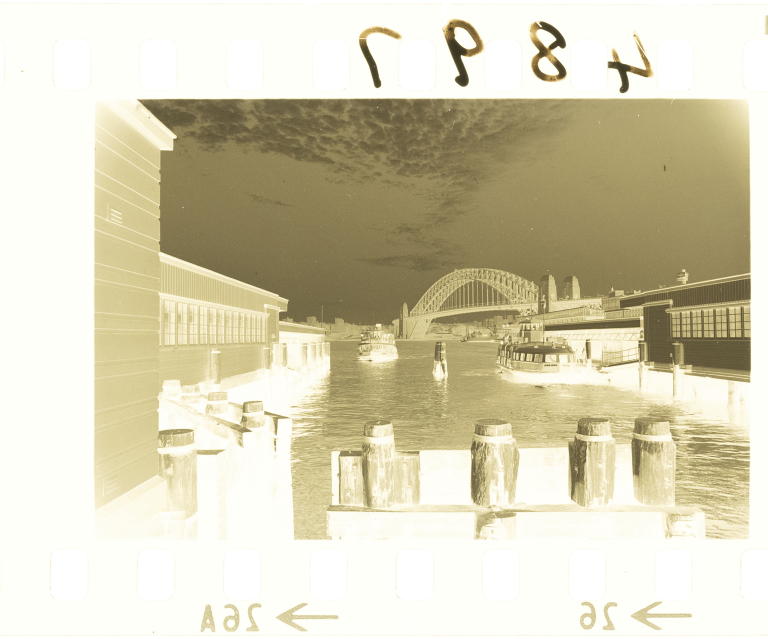 Negative of Circular Quay photographed by David Mist