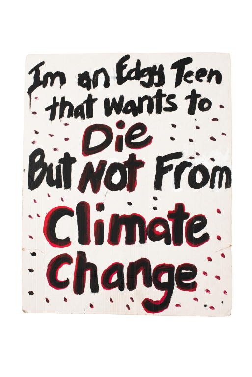 Powerhouse Collection - 'I'm An Edgy Teen That Wants To Die, But Not From  Climate Change' placard for School Strike 4 Climate