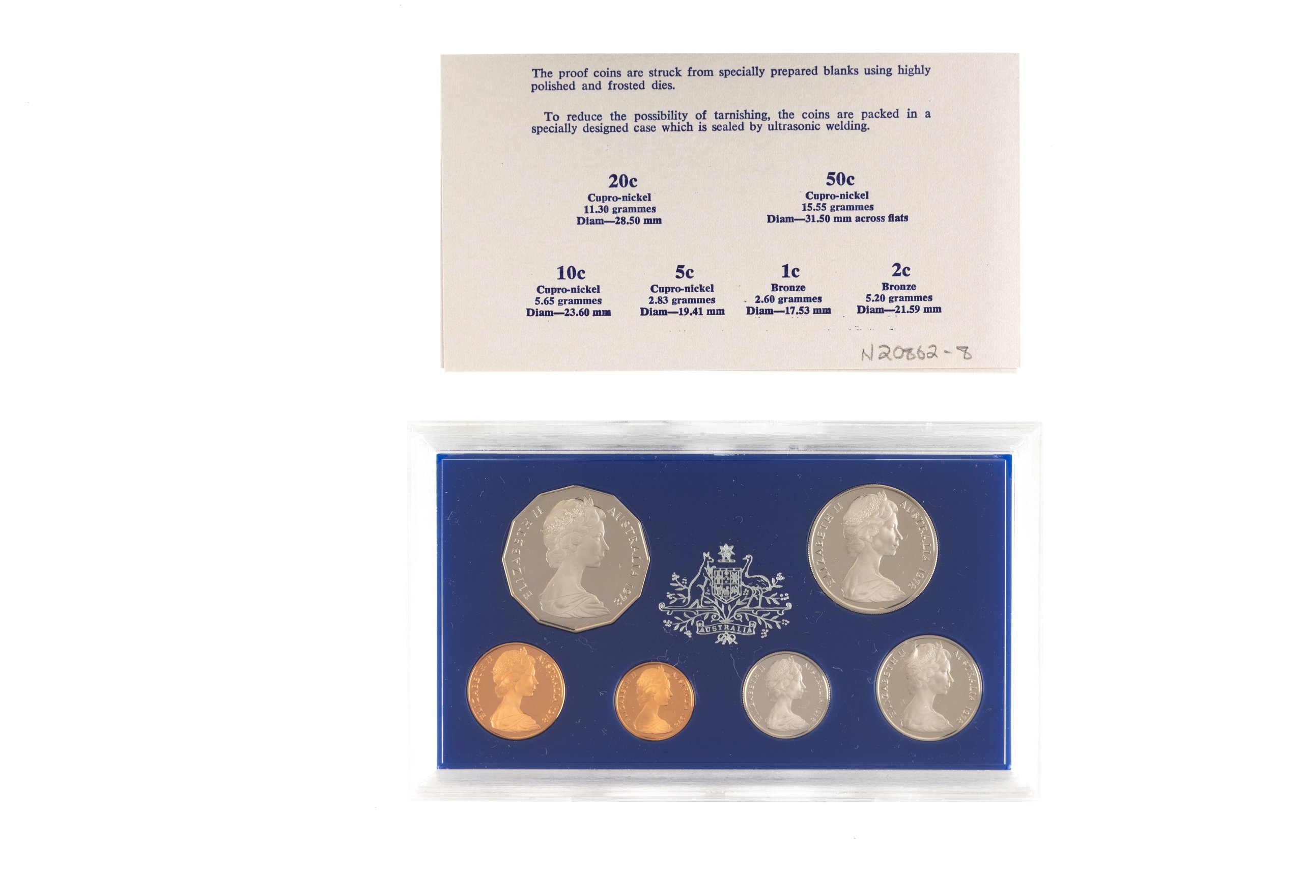 Australian proof coin set in case with booklet