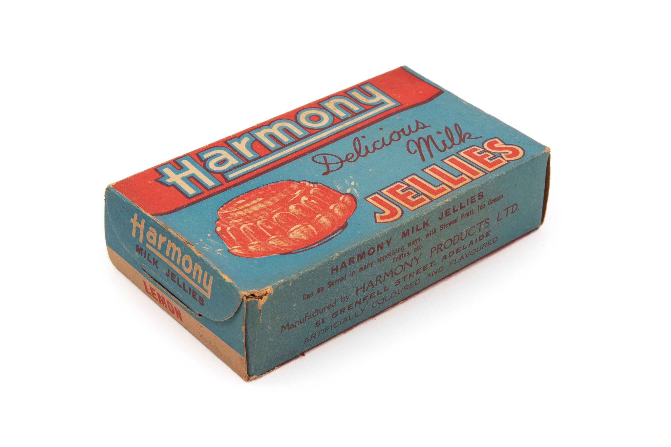 Package for 'Harmony Milk Jelly' pudding mix