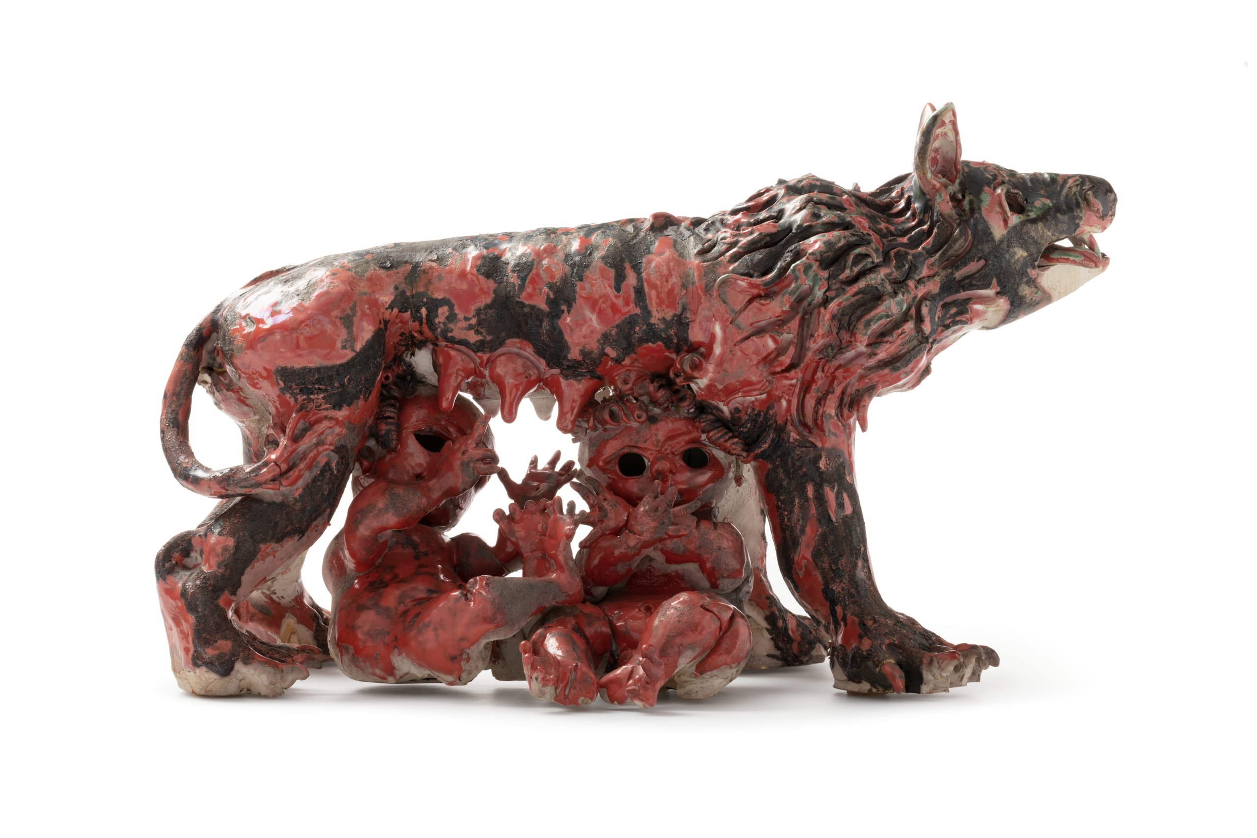 'Romulus and Remus with Wolf Mother' sculpture by John Perceval