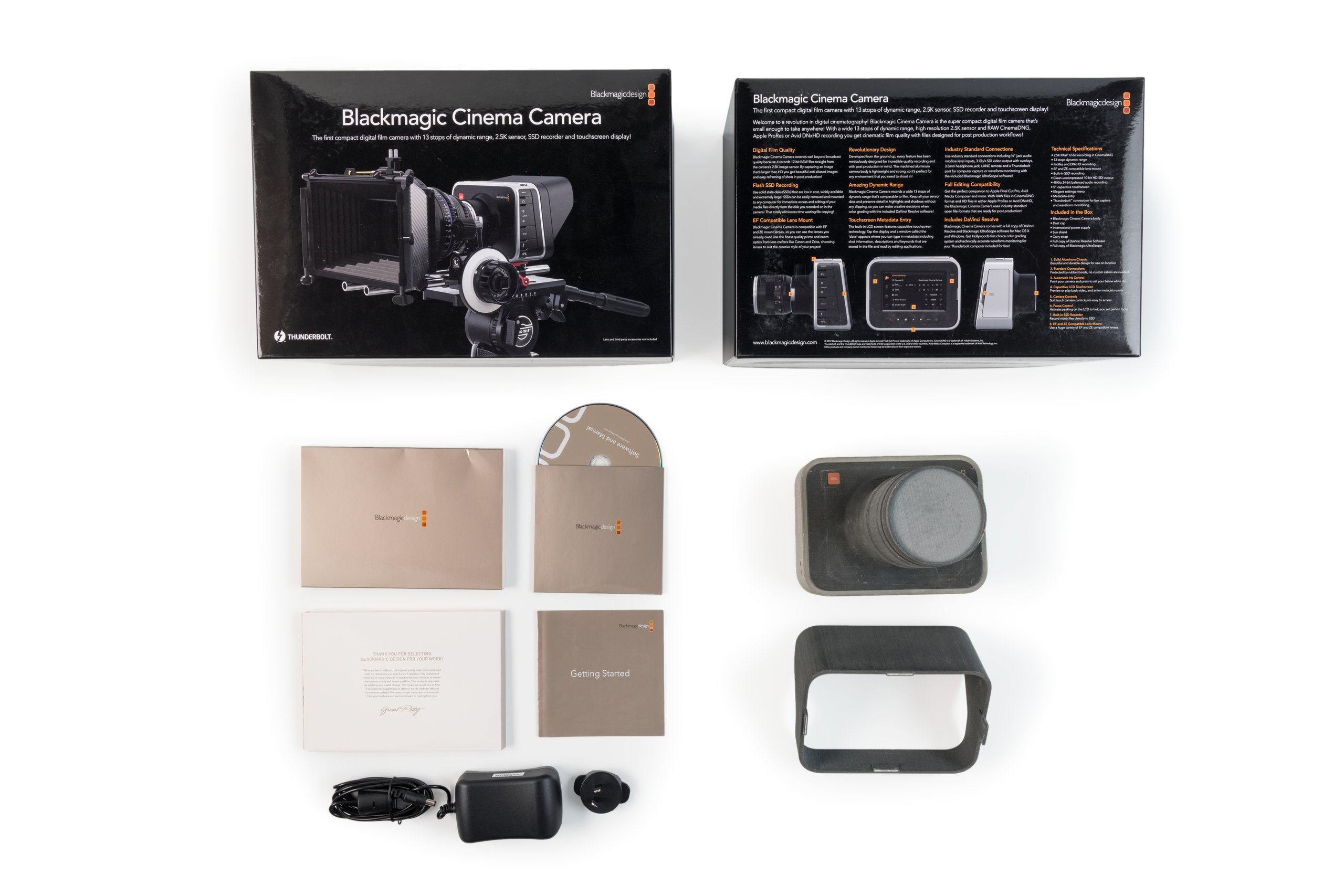 'Blackmagic cinema camera' with accessories by Blackmagic Design