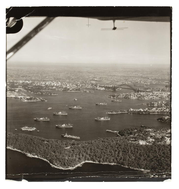 Photographic print of warships in Sydney Harbour