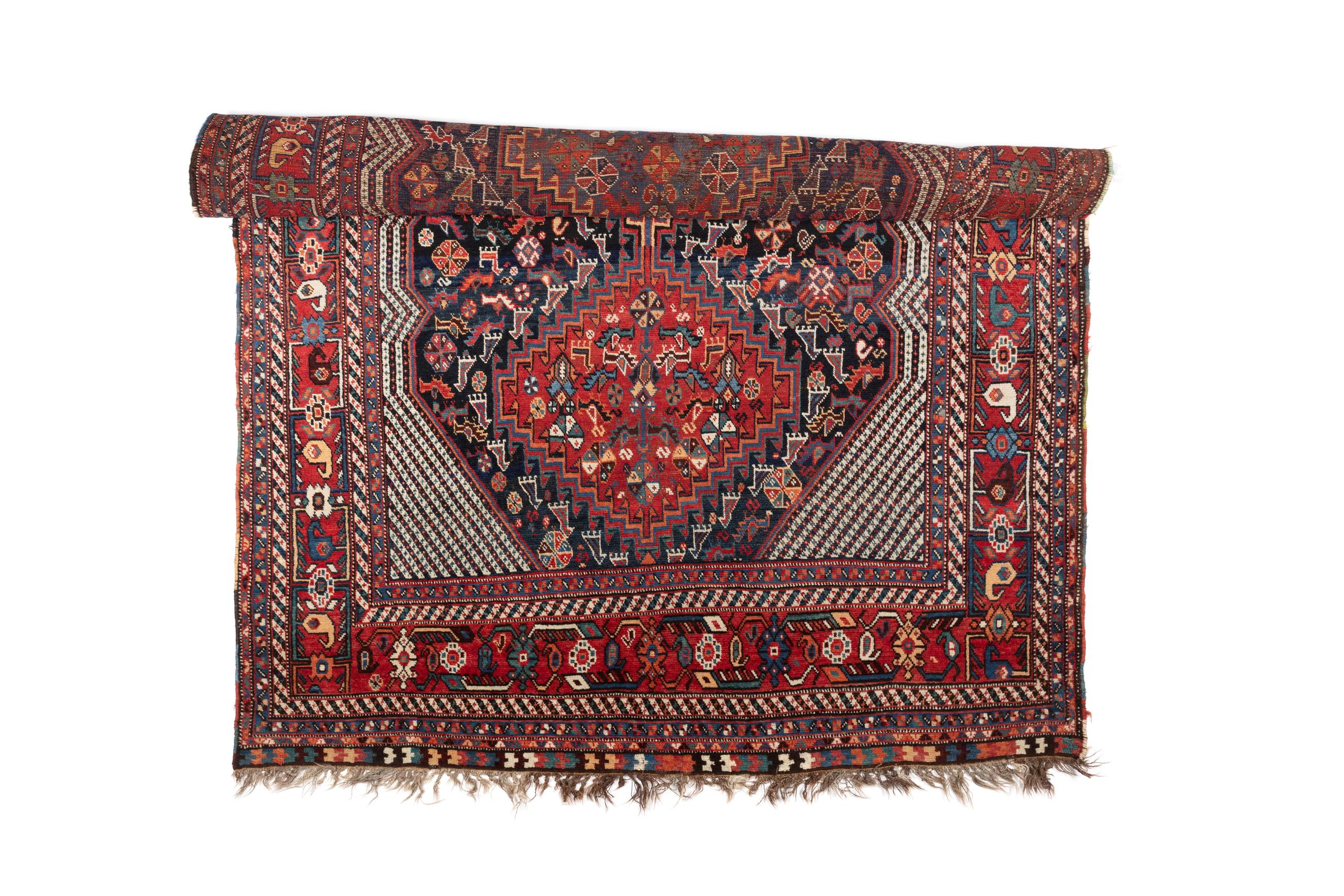 ラグ・カーペット khamse qashqai rug Antique Persian Qashqai Rug