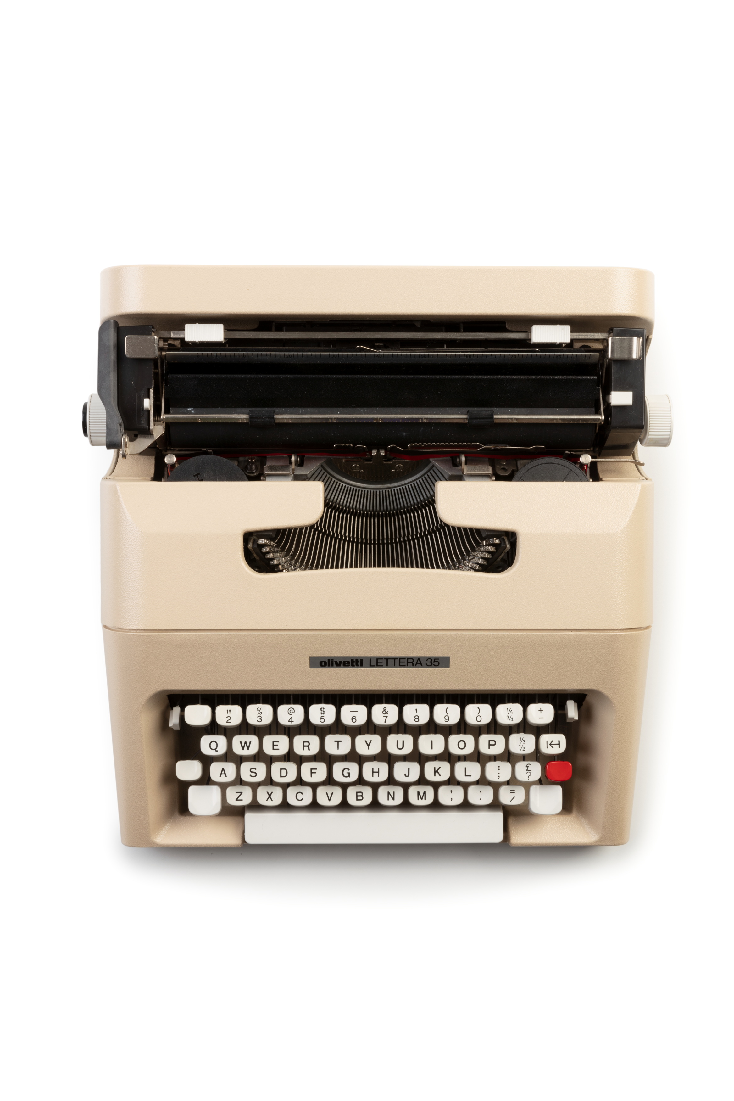 Olivetti Lettera 35 portable typewriter designed by Mario Bellini