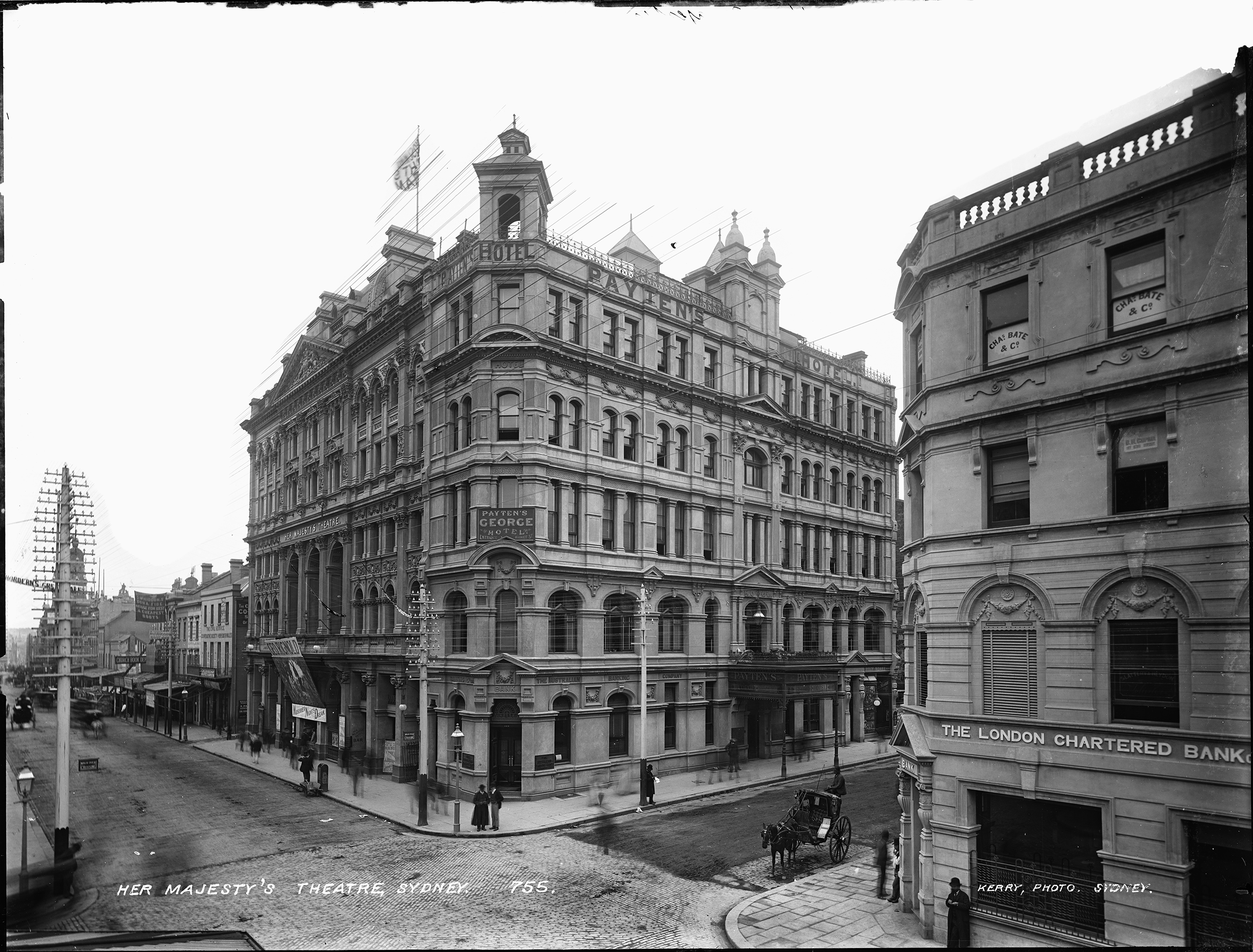 Glass plate negative 'Her Majesty's Theatre, Sydney' by Kerry and Co