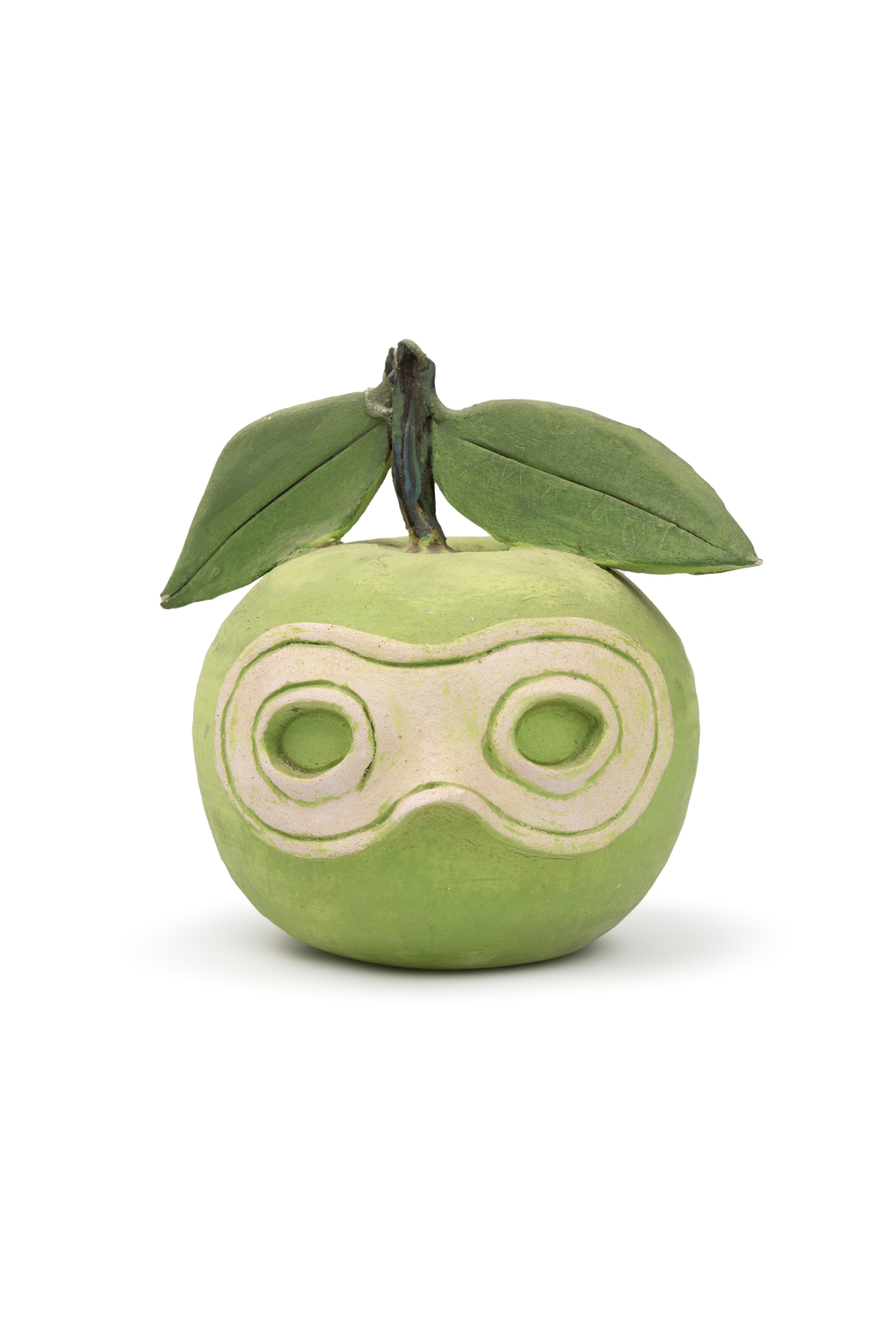 'Masked apple' sculpture from George and Joyce Gittoes Yellow House Puppet Theatre collection