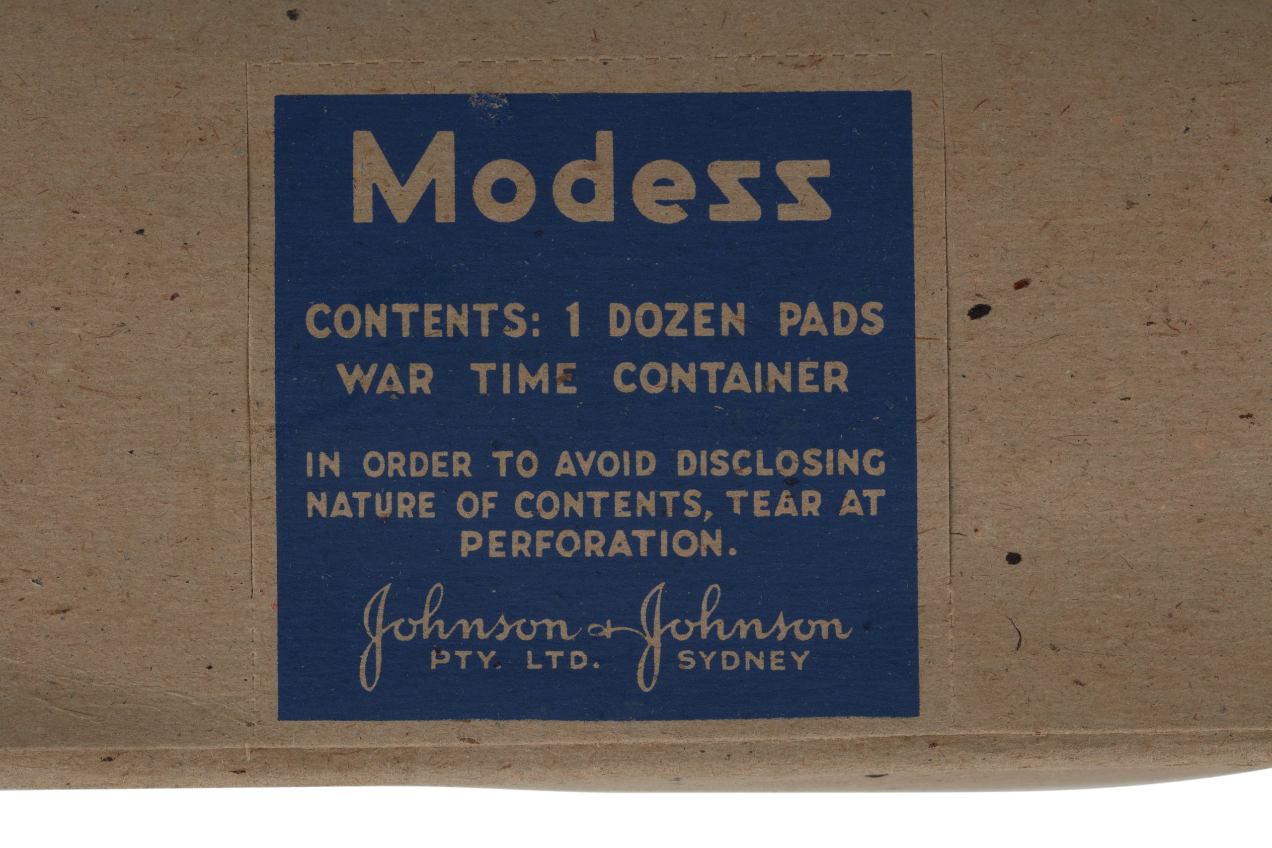Box of 'Modess' sanitary pads by Johnson & Johnson Pty Ltd