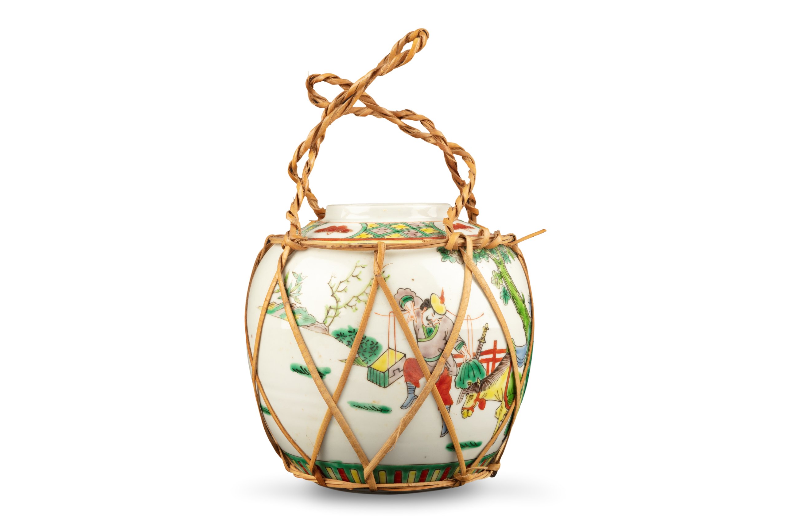 Ginger jar with bamboo handle