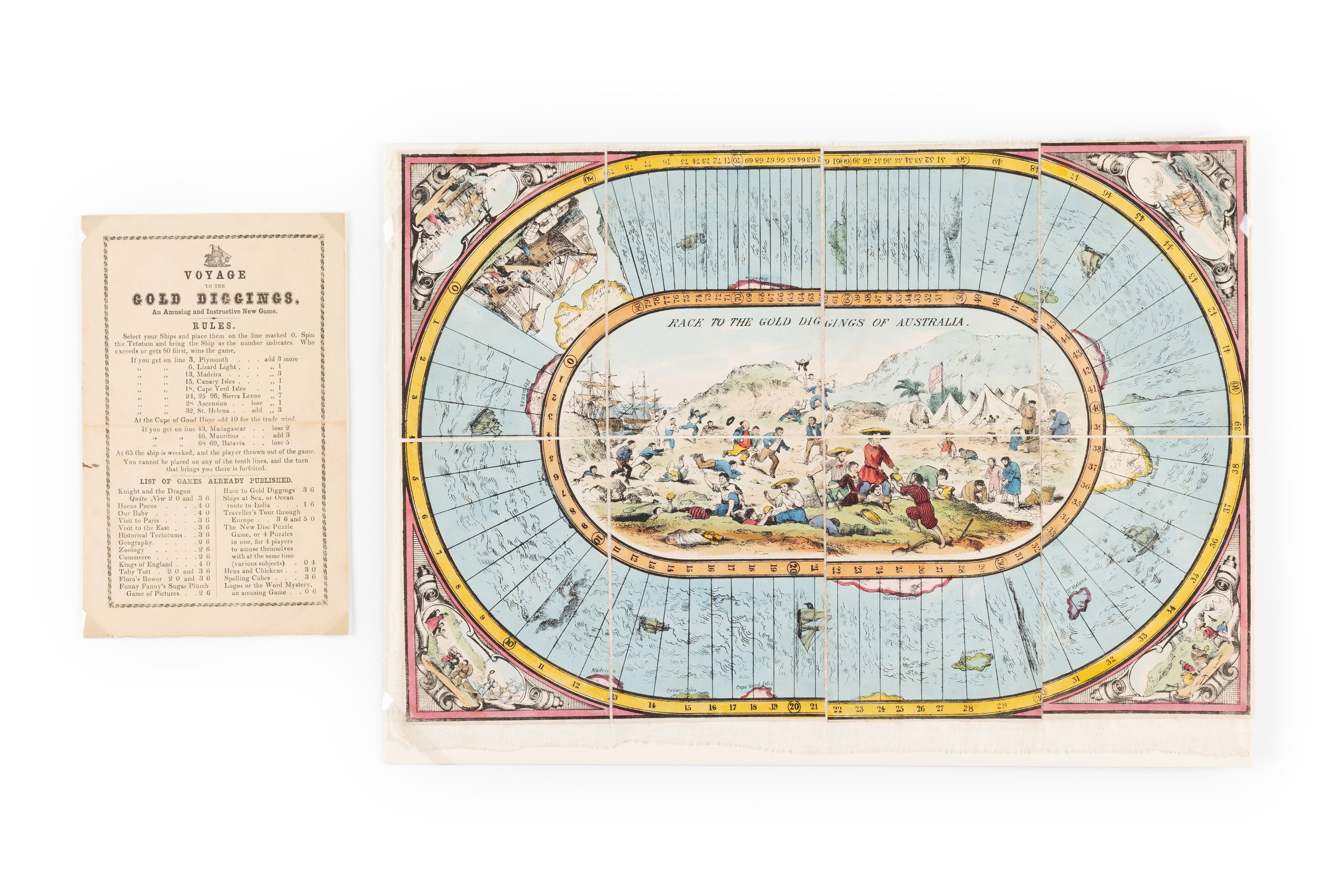 'Race to the gold diggings of Australia' board game