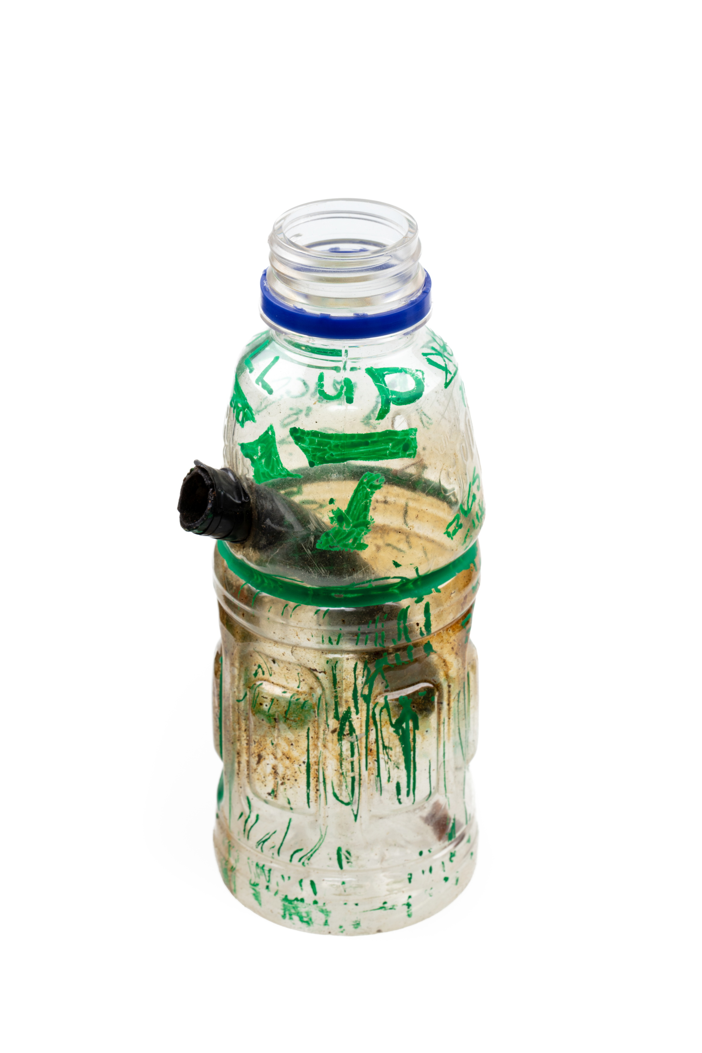 Bong made from a plastic drinking bottle