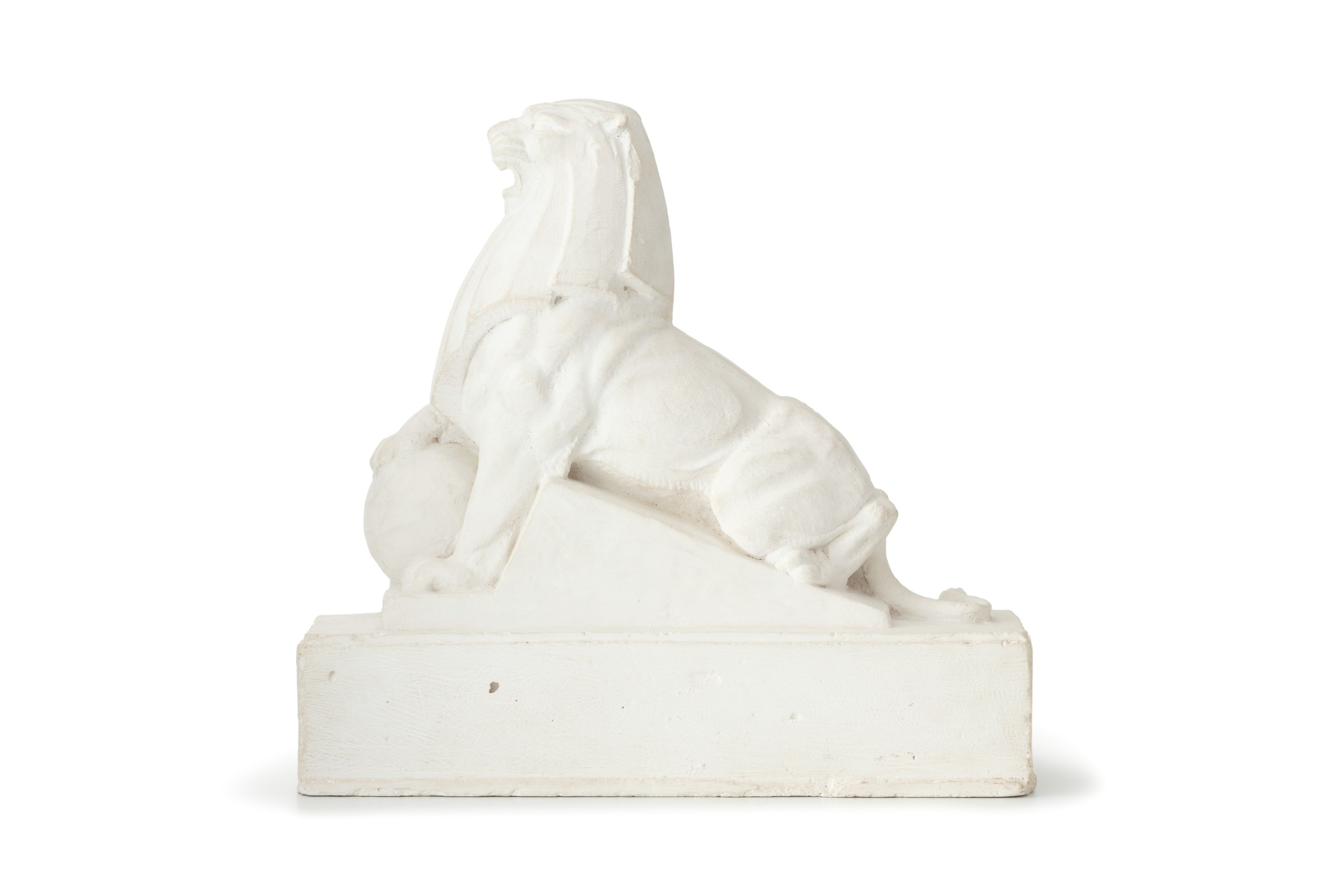 Plaster macquette of Holden lion by Rayner Hoff