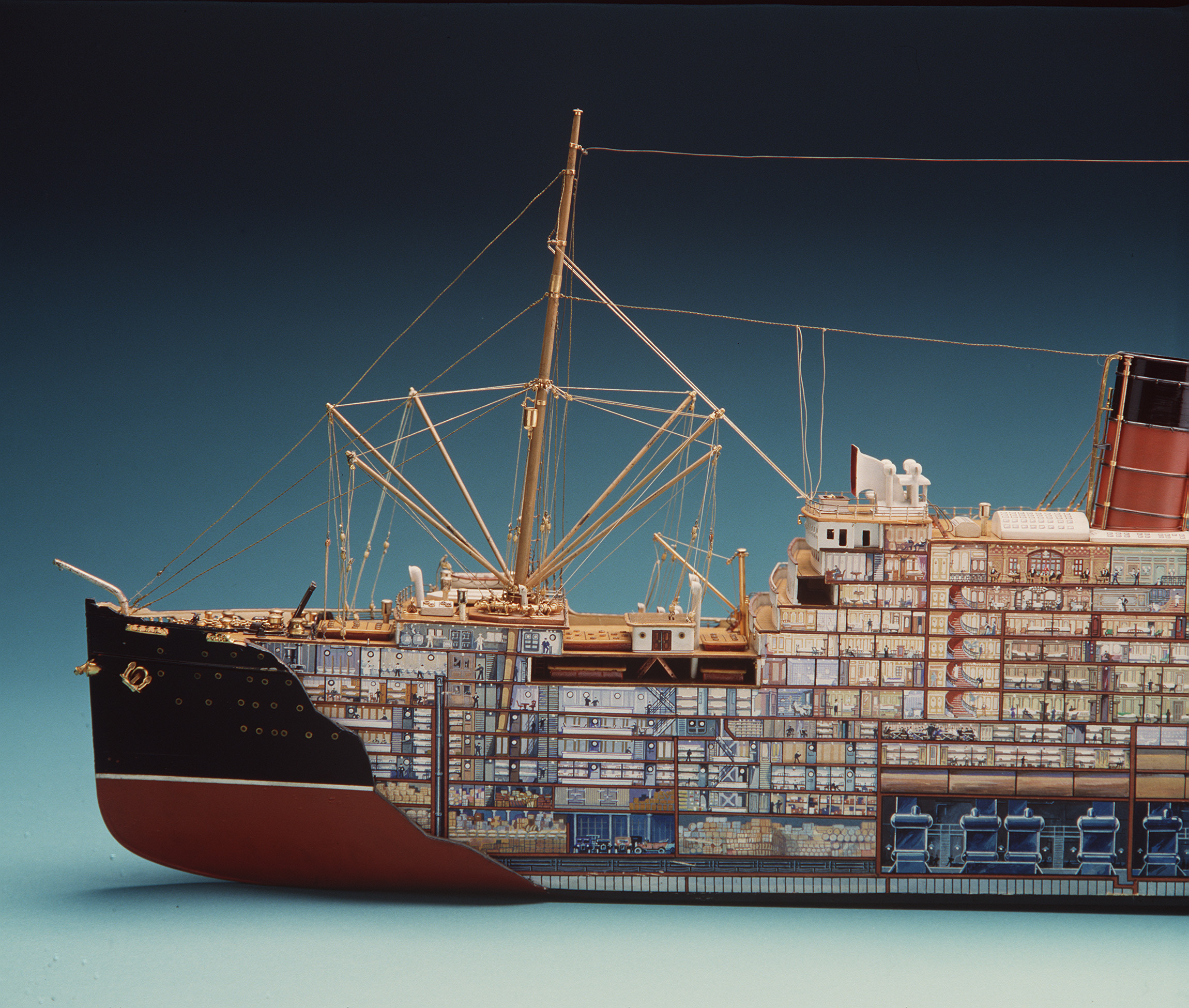 'RMS Berengaria' sectioned ship model