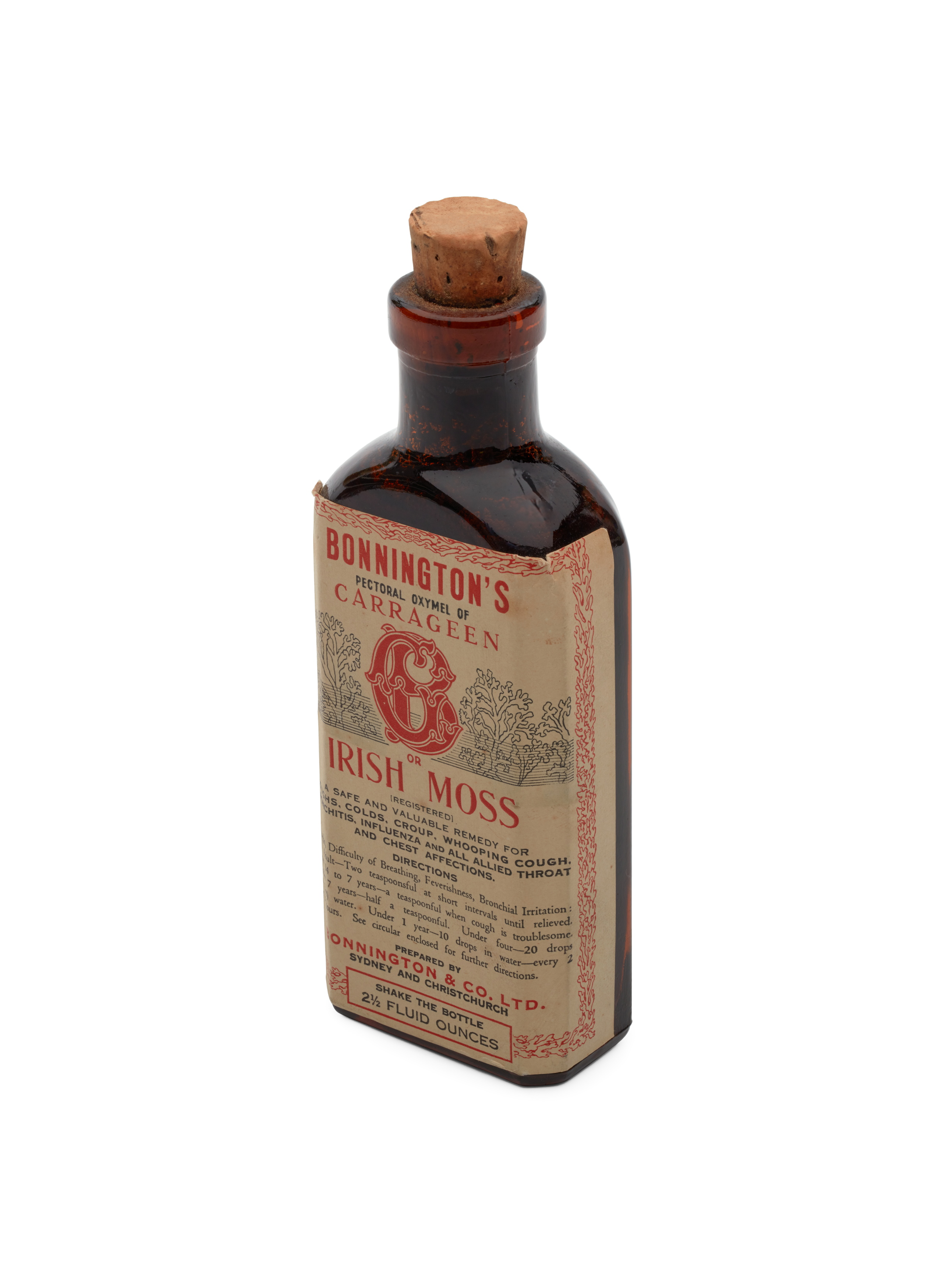 Bonnington's Irish Moss' cough syrup medicine bottle