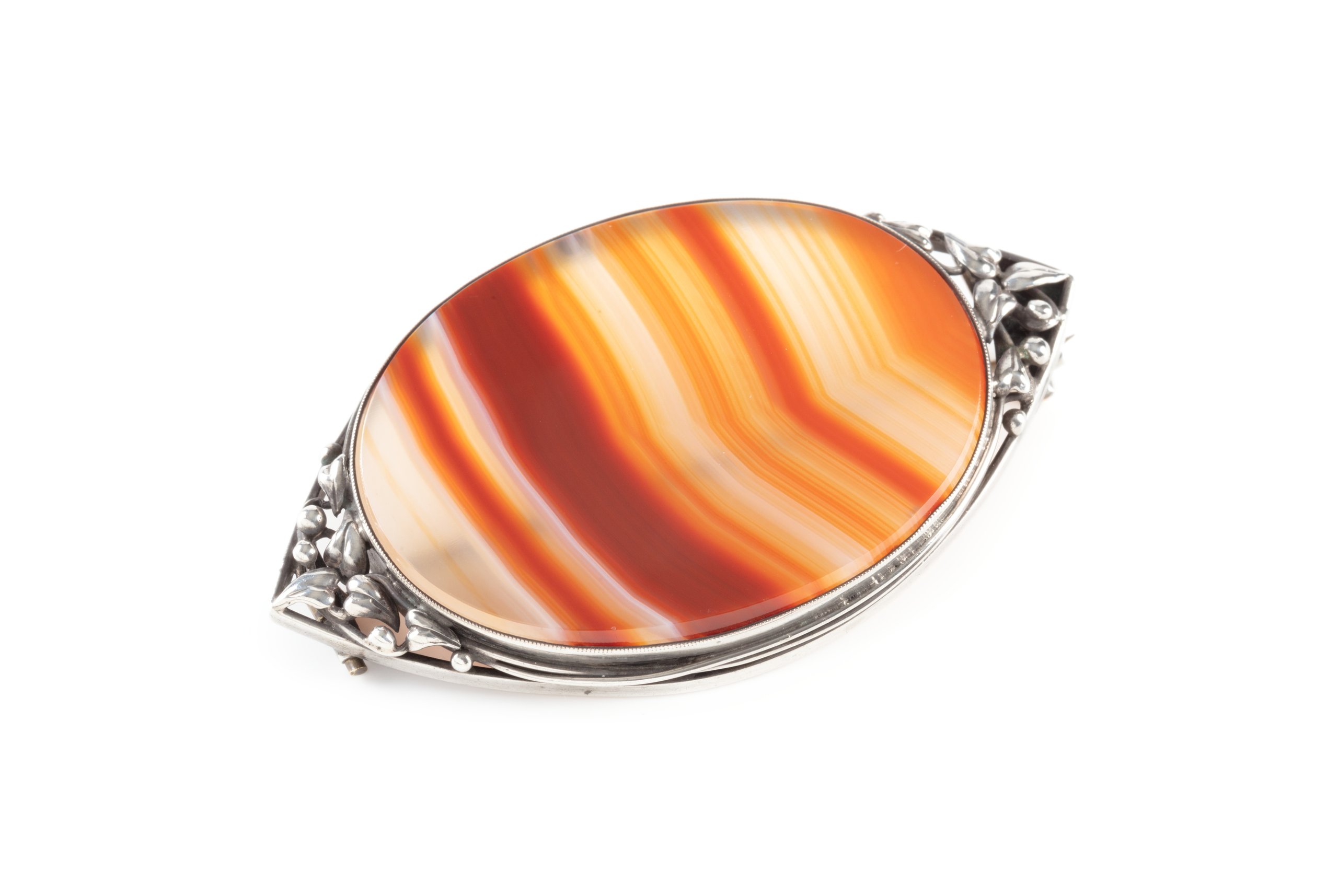 Silver and agate brooch by School of Wager