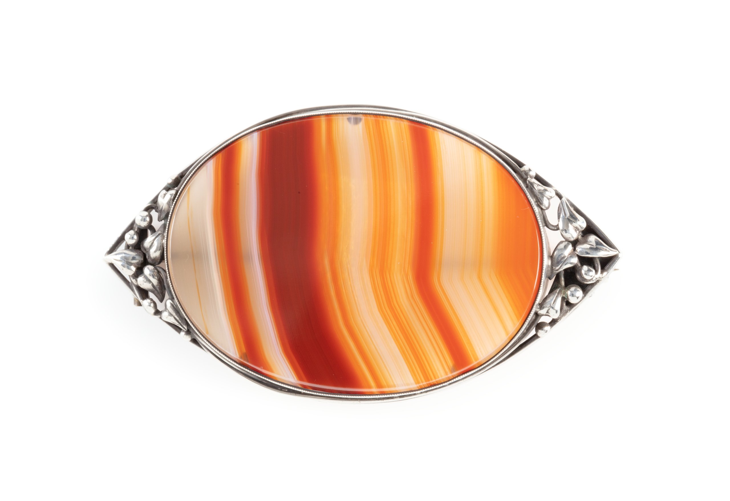 Silver and agate brooch by School of Wager