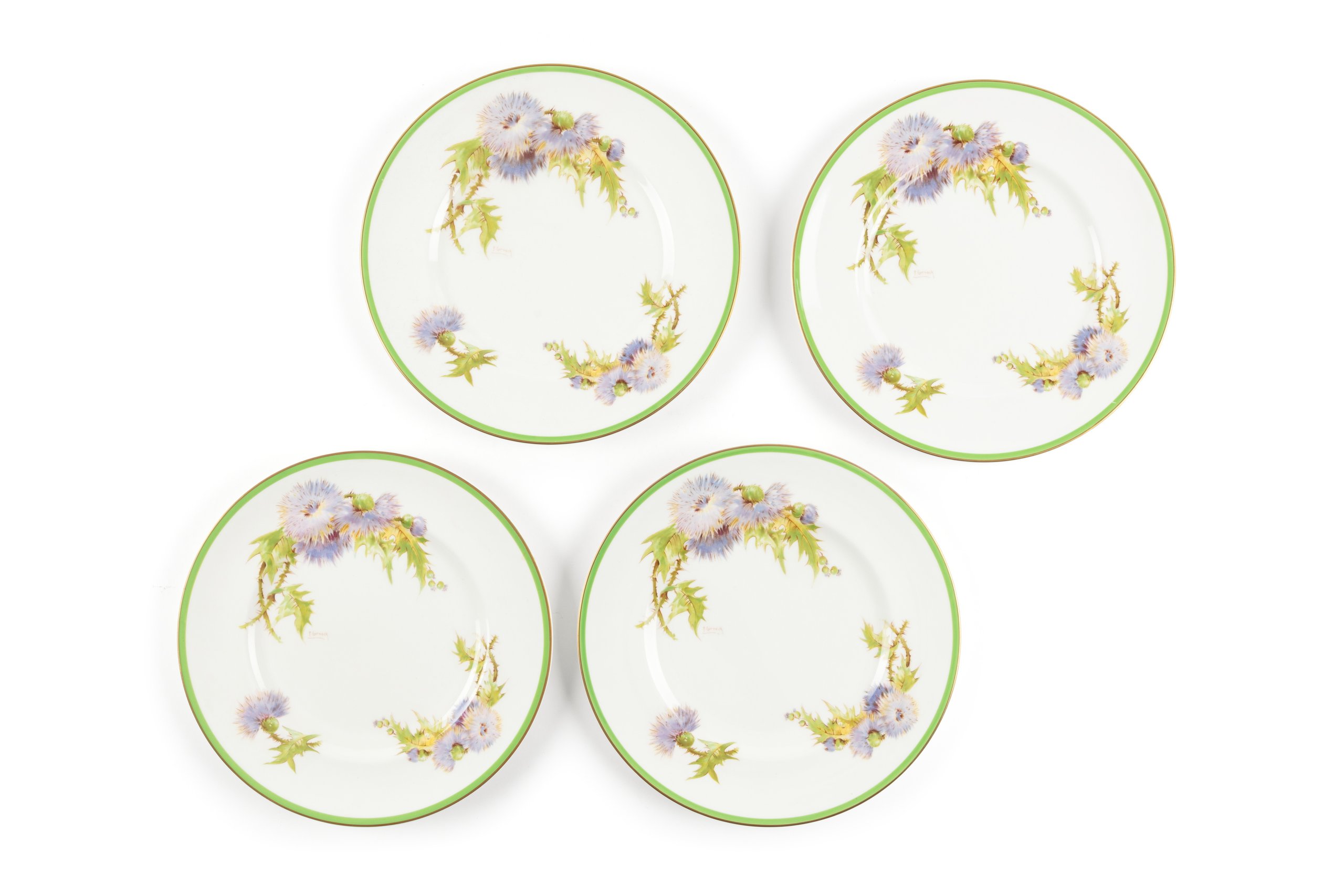 Dinner plates designed by Percy Curnock for Royal Doulton
